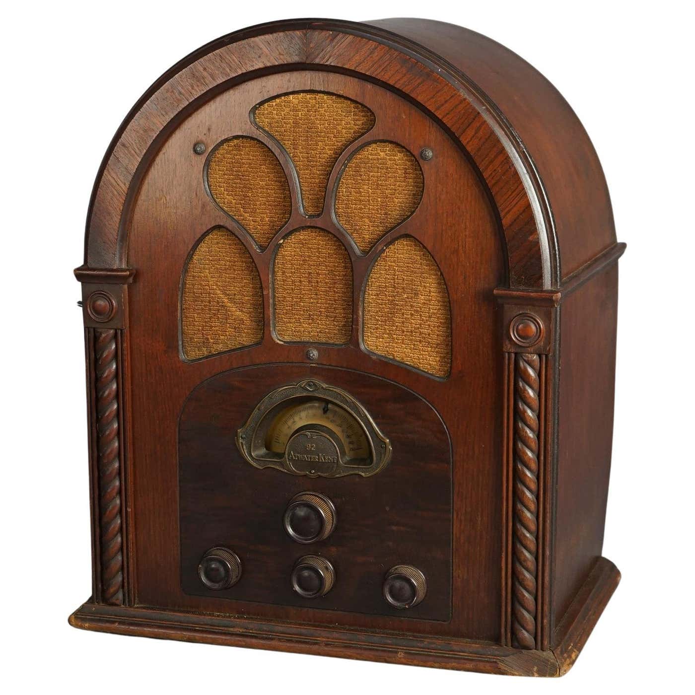 Antique Atwater Kent Model 92 Super Heterodyne Walnut Tube Radio C1930 antique-atwater-kent-model-92-super-heterodyne-walnut-tube-radio-c1930
