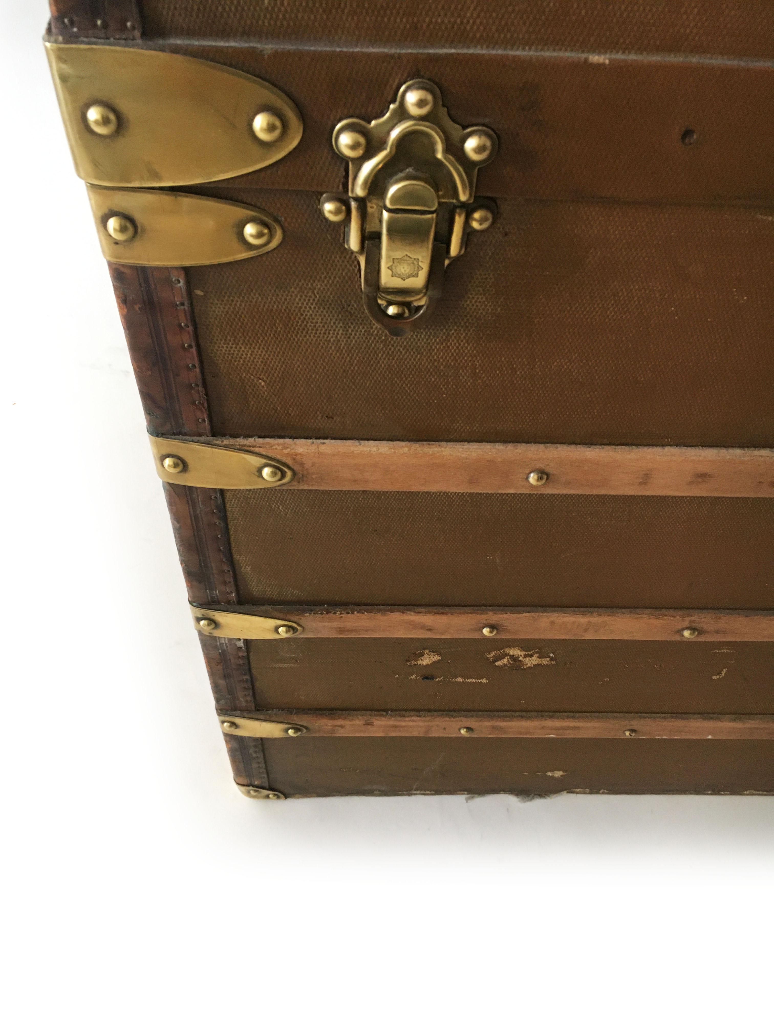 Antique Au Départ Steamer Trunk, France, 1910s In Good Condition For Sale In Vienna, AT