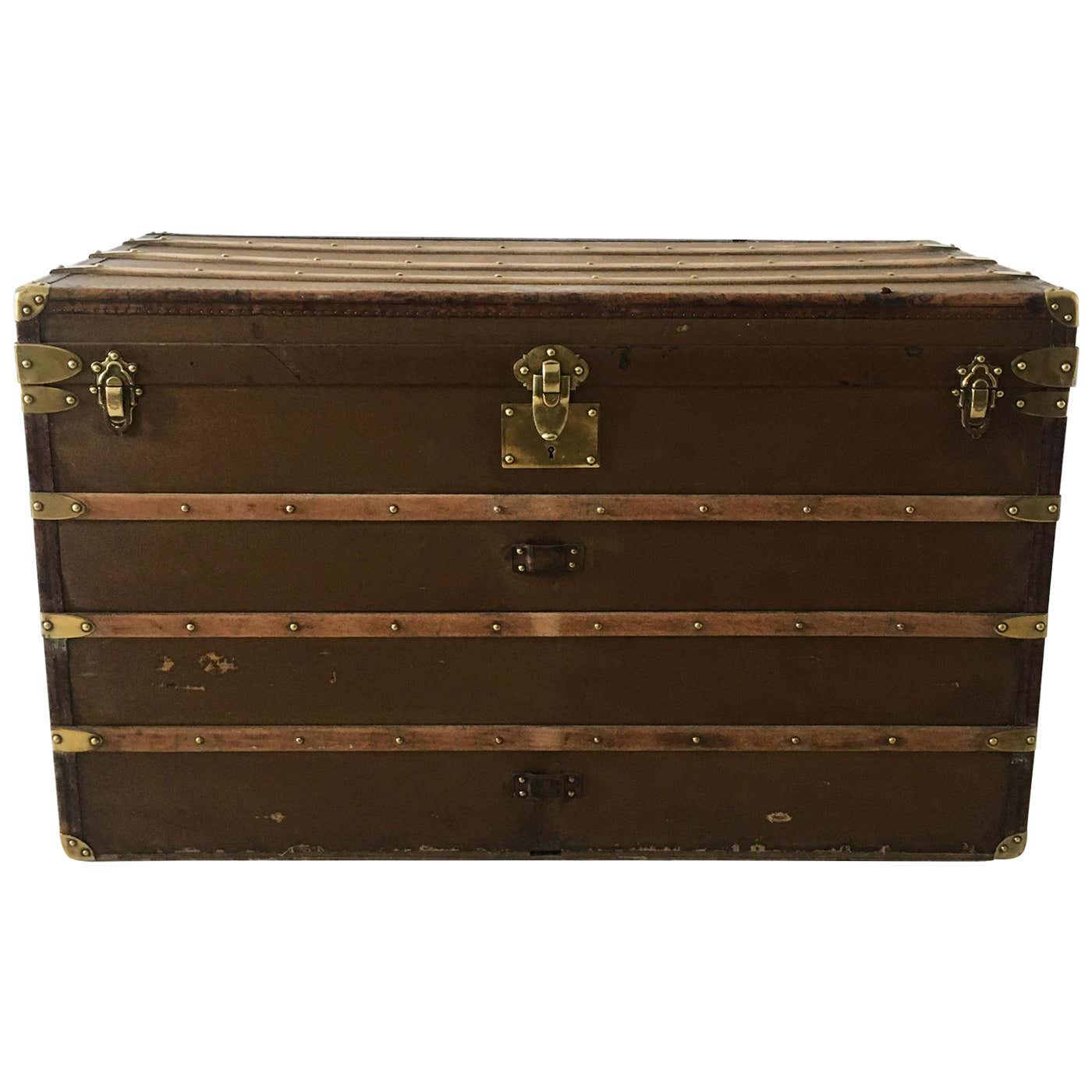 Antique Au Départ Steamer Trunk, France, 1910s For Sale at 1stDibs | au ...