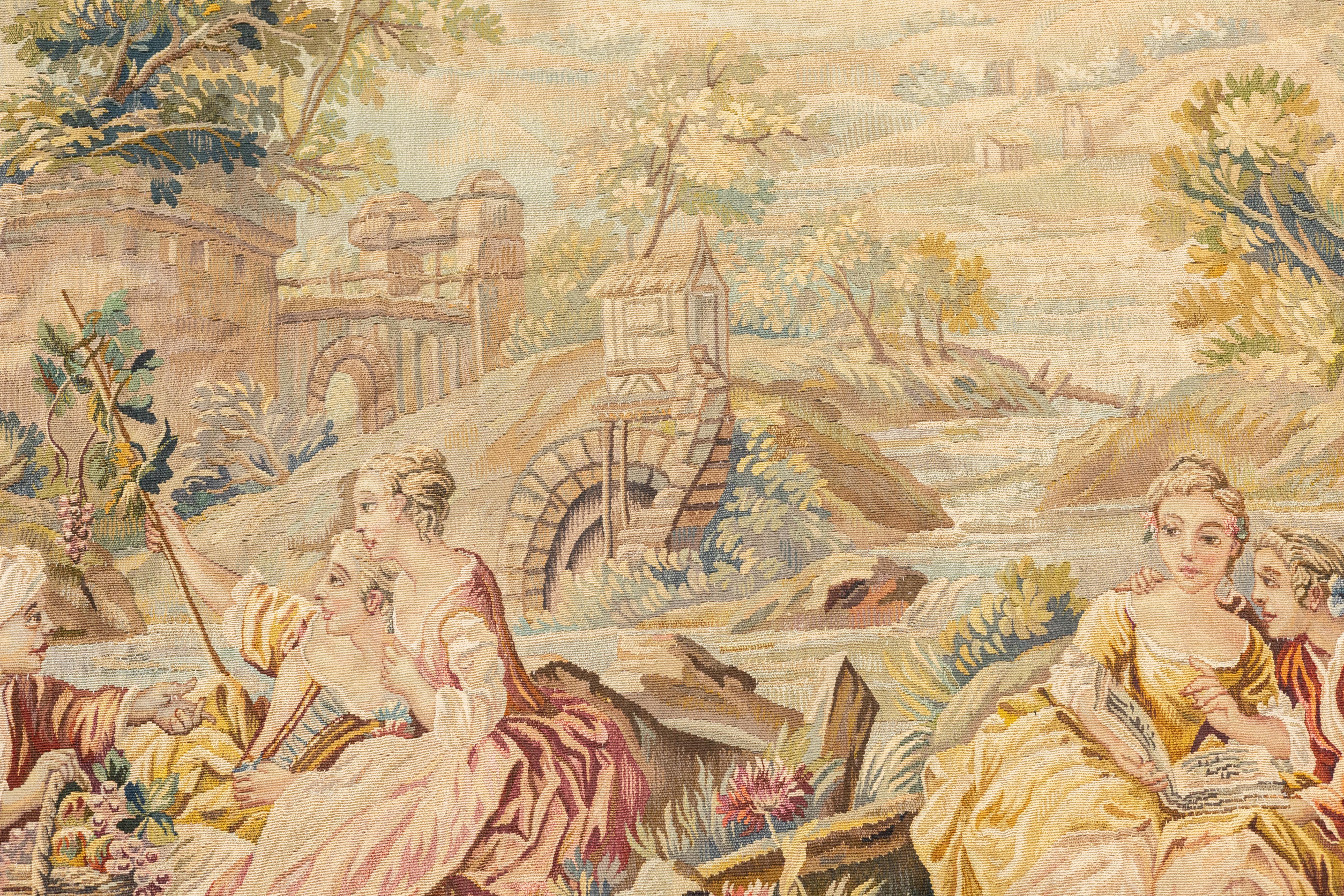 Antique Aubusson-Beauvais Pictorial French Tapestry 4'9'' x 6'3'' For Sale 7