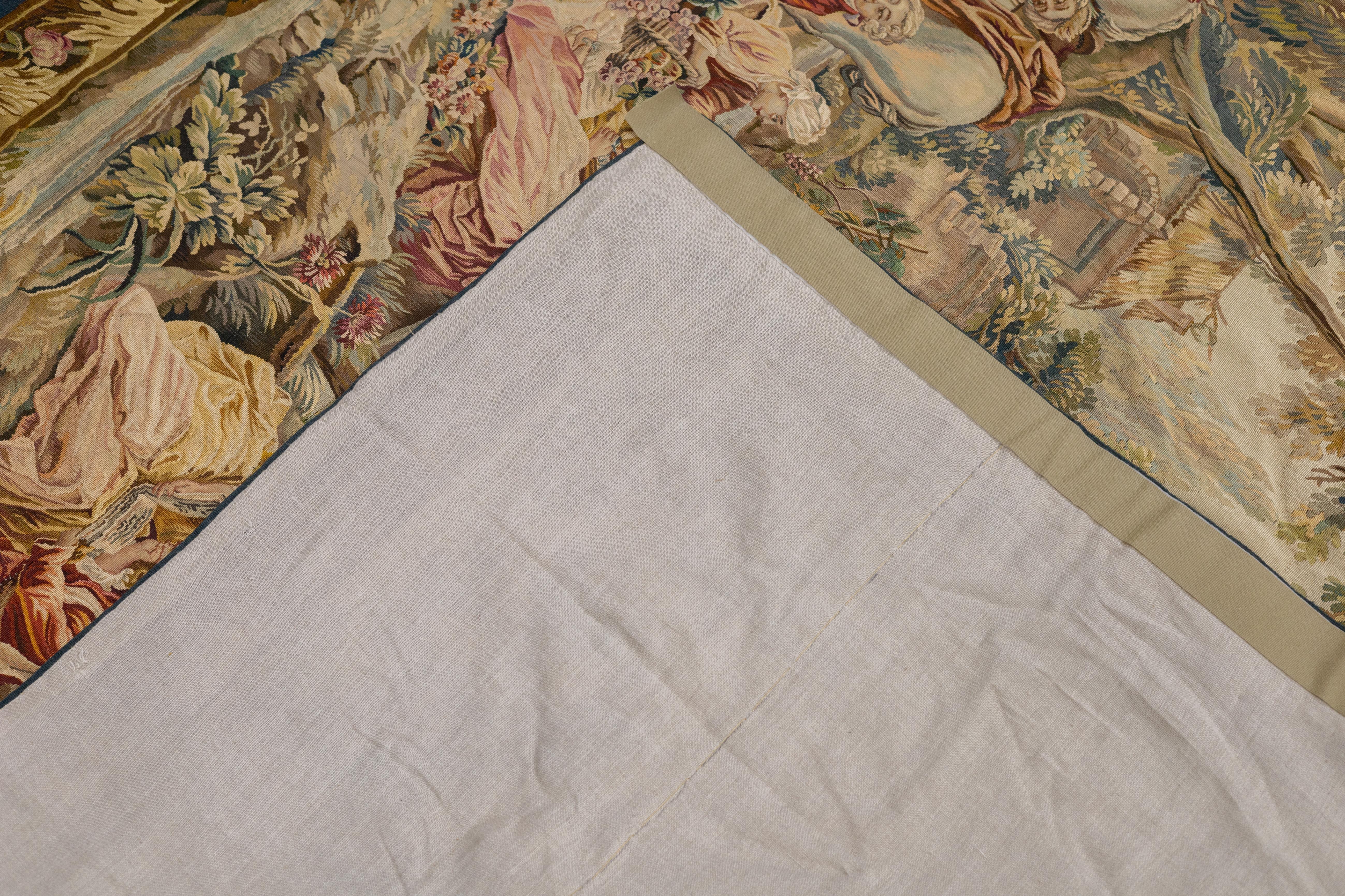 Antique Aubusson-Beauvais Pictorial French Tapestry 4'9'' x 6'3'' For Sale 11