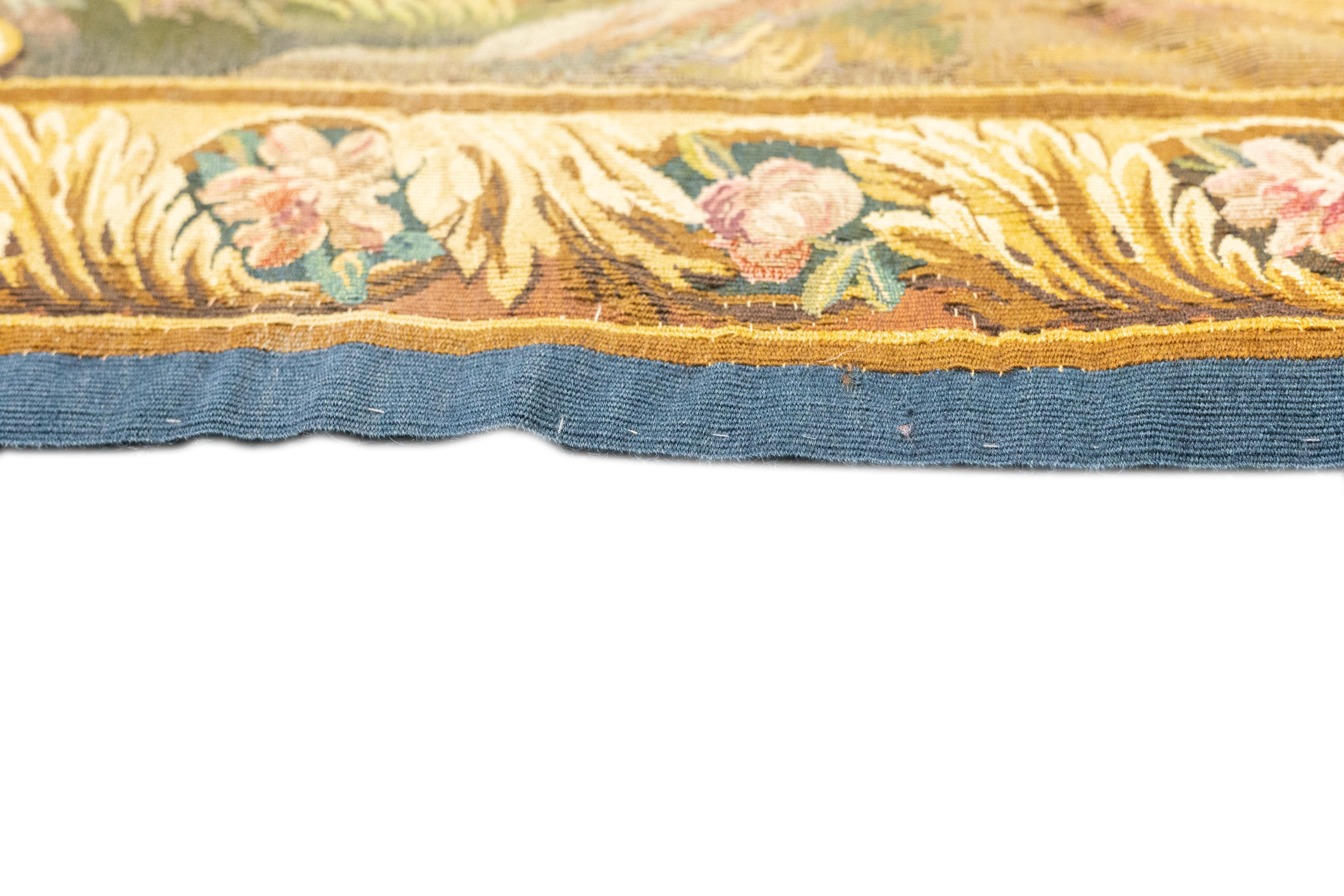 Antique Aubusson-Beauvais Pictorial French Tapestry 4'9'' x 6'3'' For Sale 1