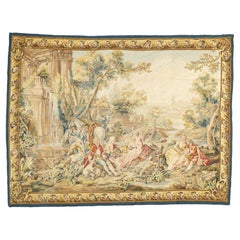 Tapisserie picturale française ancienne d'Aubusson-Beauvais 4'9'' x 6'3''