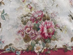 Antique Aubusson Cushion Chair Cover Tapestry