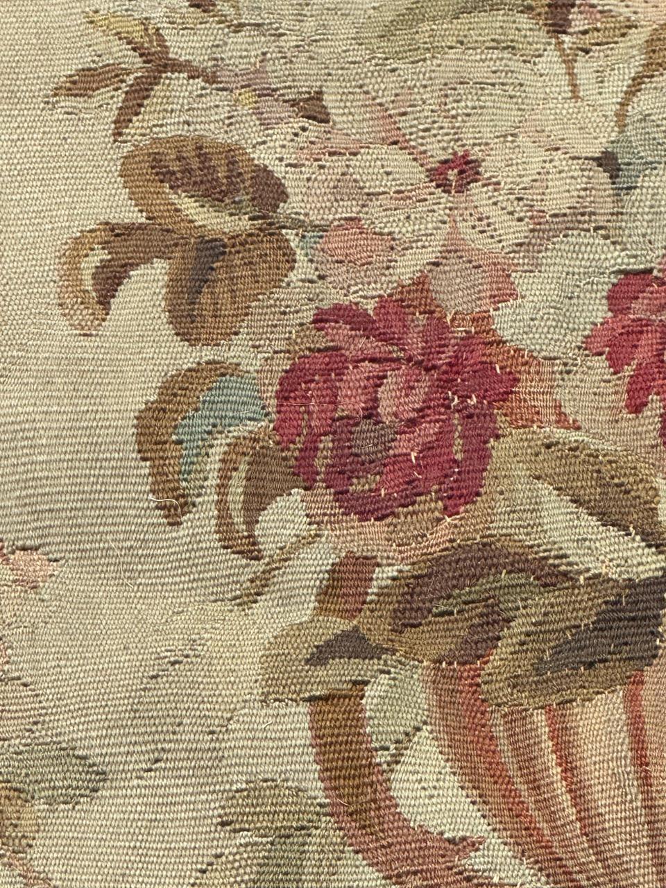 Soie Ancienne couverture de chaise à coussin Aubusson en vente