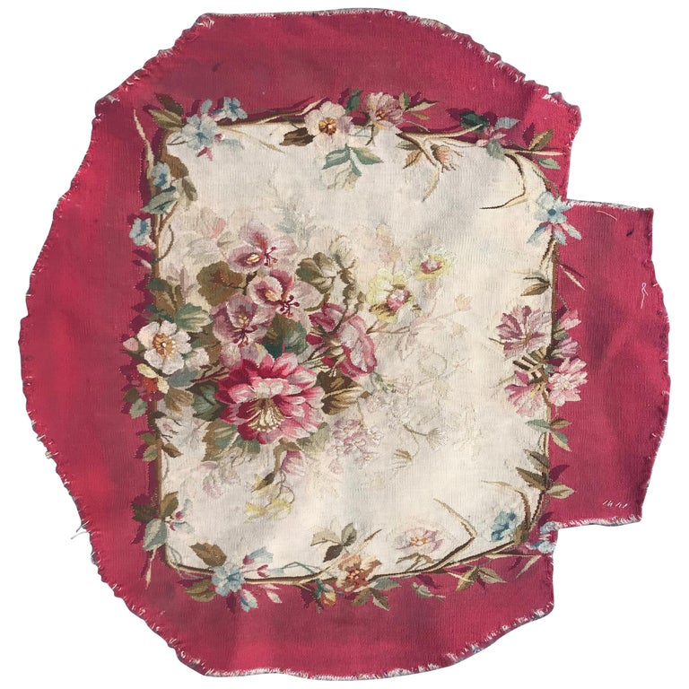 Antique Aubusson Cushion Chair Cover Tapestry For Sale at 1stdibs
