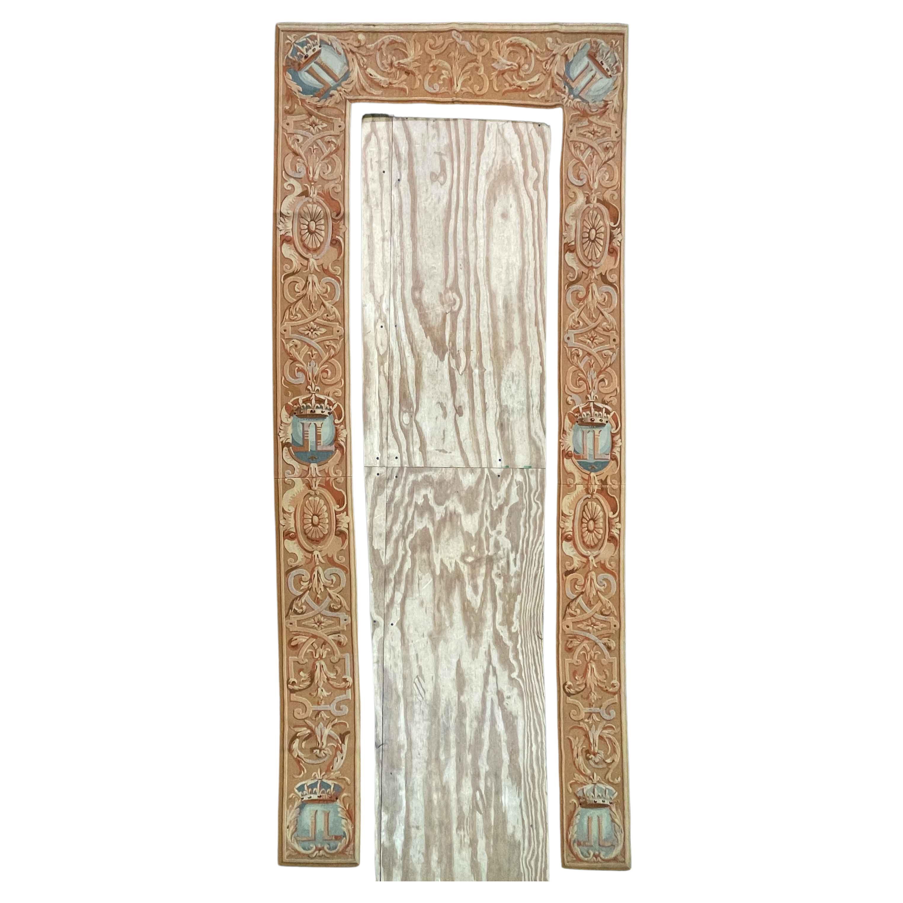 Antique Aubusson Door-Window Panel For Sale
