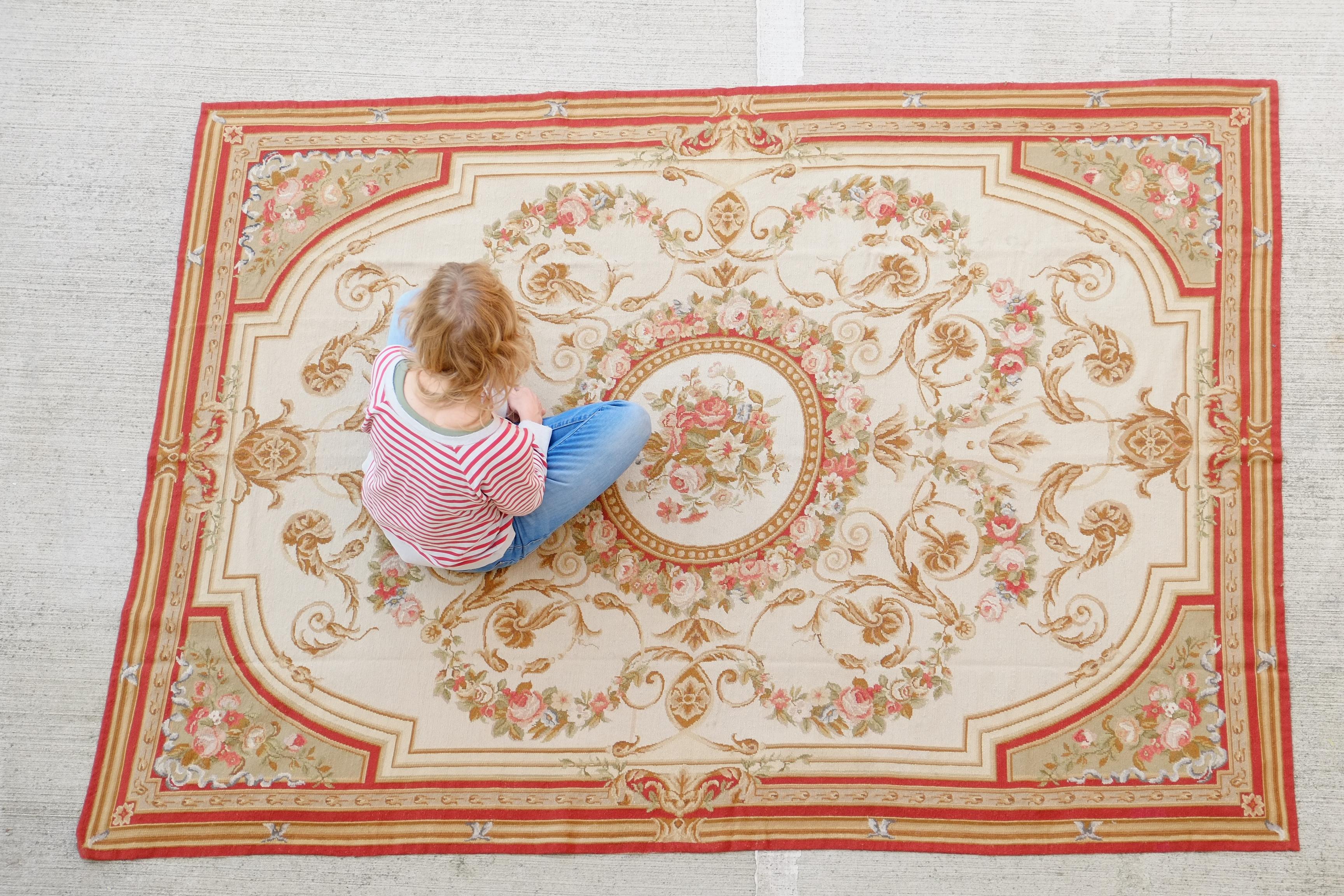 Art Deco Aubusson Extra Large Tapestry Rug Carpet For Sale