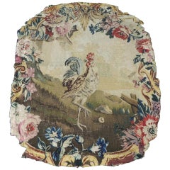 Antique Aubusson Oval Tapestry Fragment