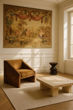 Antique Aubusson Pastoral Tapestry with Harvest Scene — 19th Century