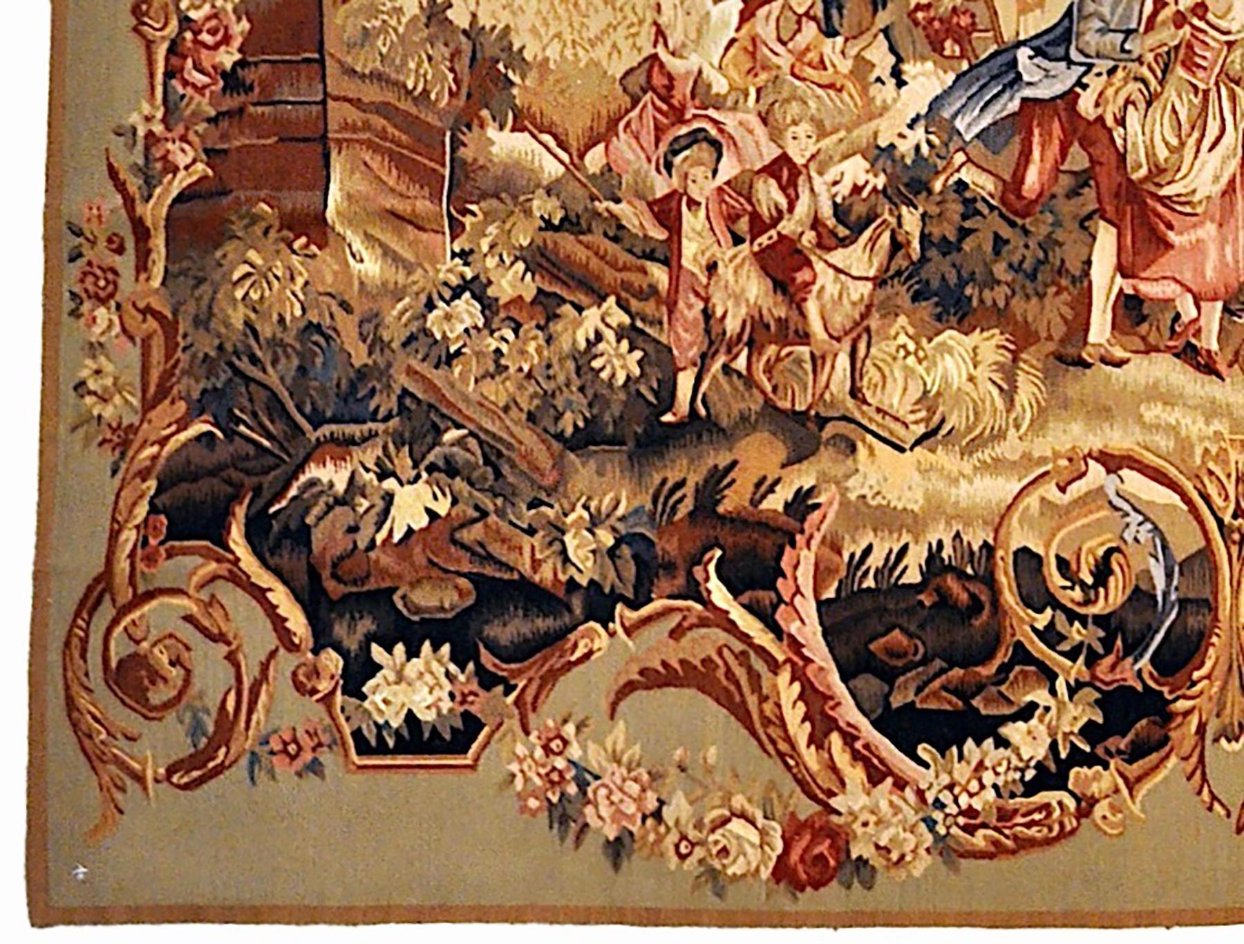 Antiker Aubusson-Wandteppich mit Ernteszene - 19. Jahrhundert (Französisch) im Angebot