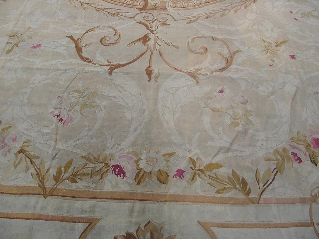 Late 19th Century Antique Aubusson Rug 16' 8'' x 24' 6'' For Sale