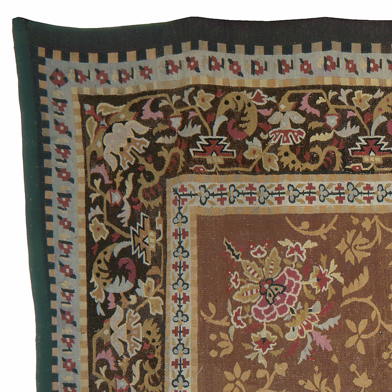 Handwoven, French Aubusson rug circa 1870 

Center Medallion.