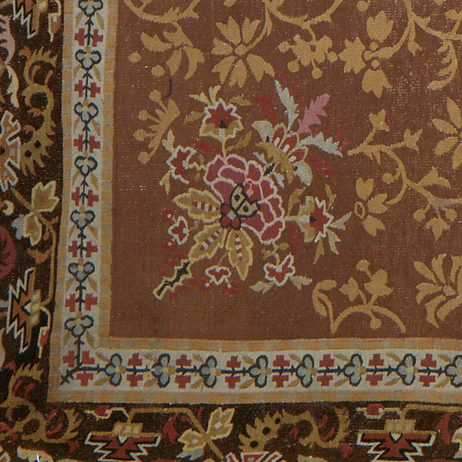 French Antique Aubusson Rug For Sale