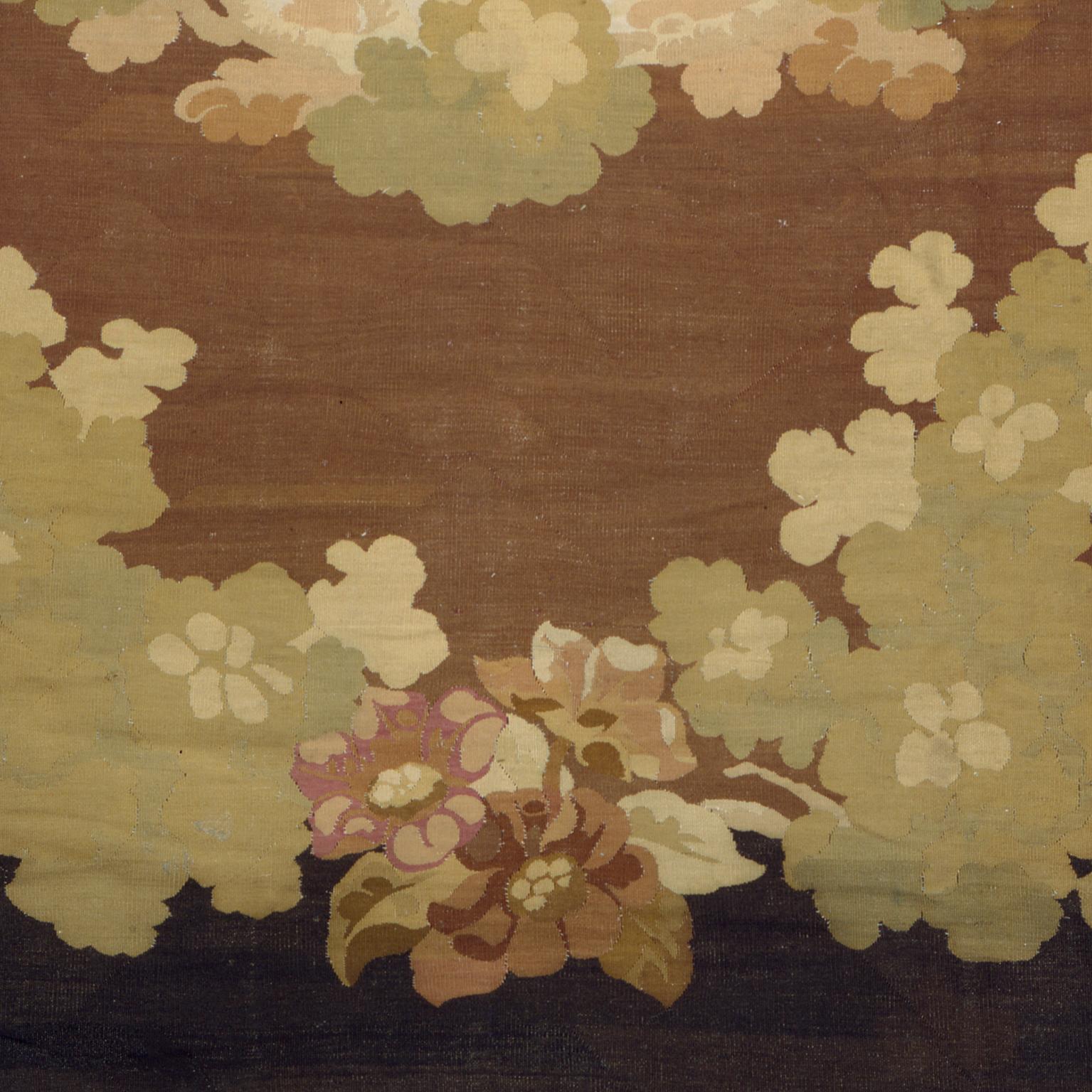 Hand-Woven Antique Aubusson Rug For Sale