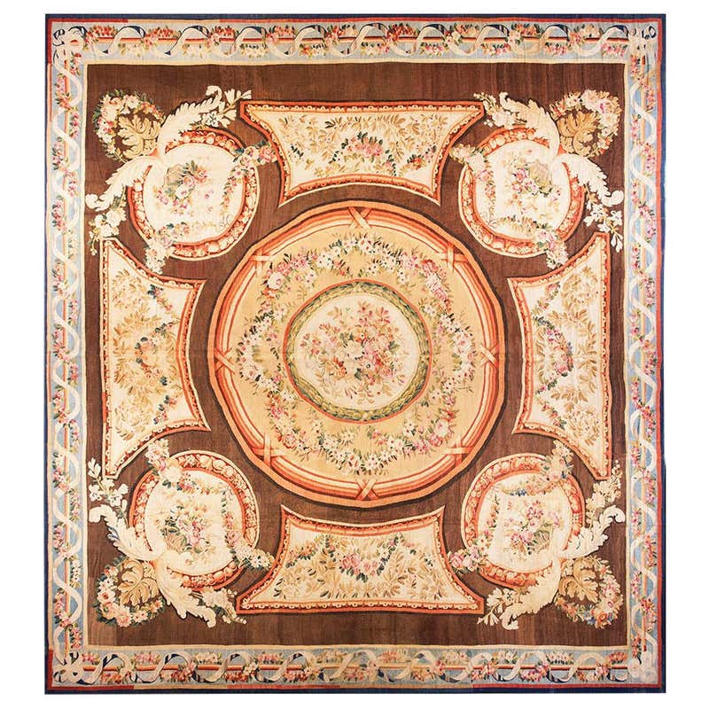 Antique French Aubusson Carpet For Sale at 1stDibs