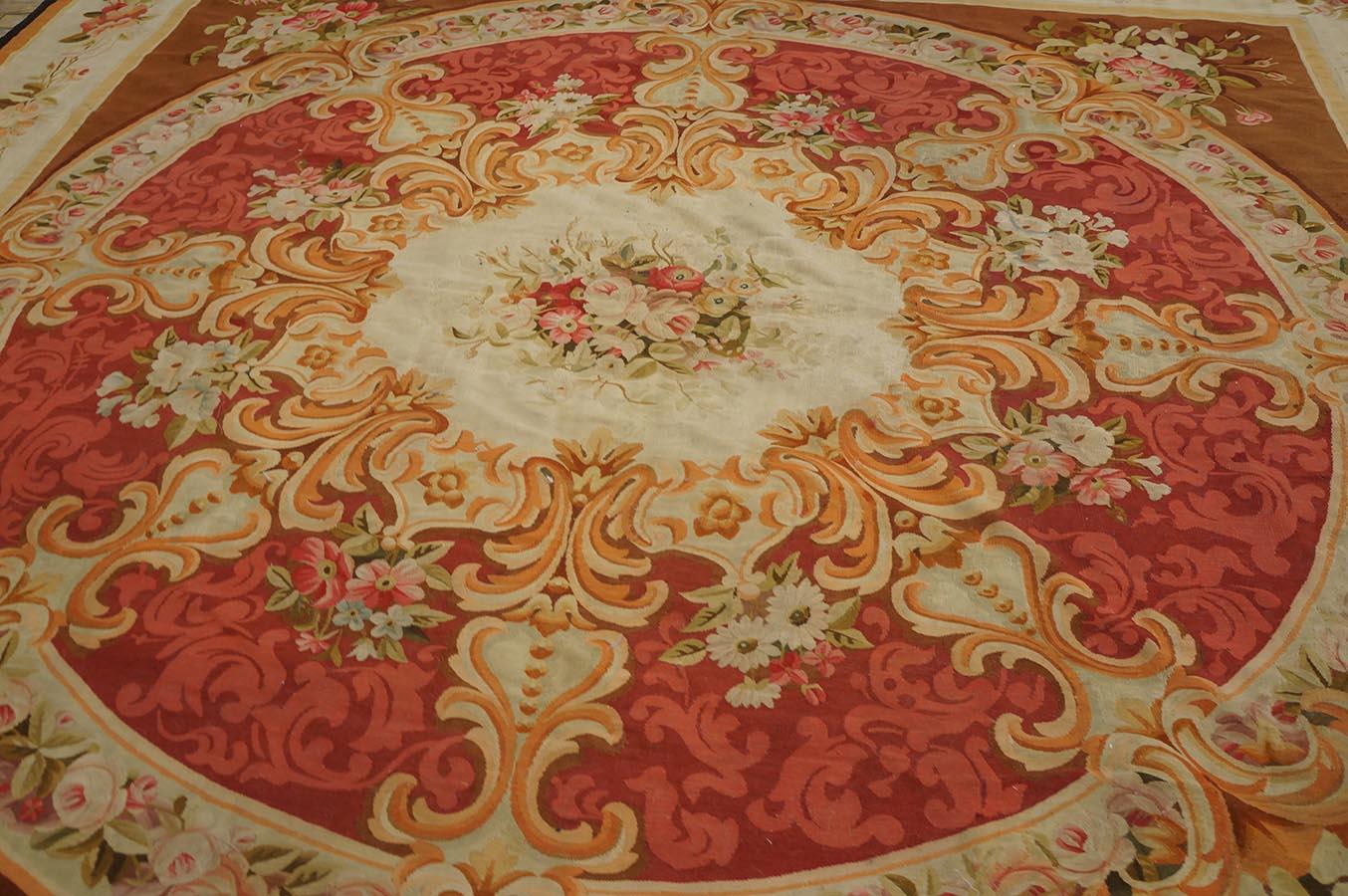 Wool French Aubusson Carpet Circa 1870s (9'2