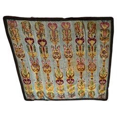 Antique Aubusson-Style Pictorial Tapestry - Urn, Tendril and Crowned Lion Motifs