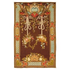 Antique Aubusson Style Silk&Metal Tapestry, Late 19th Century