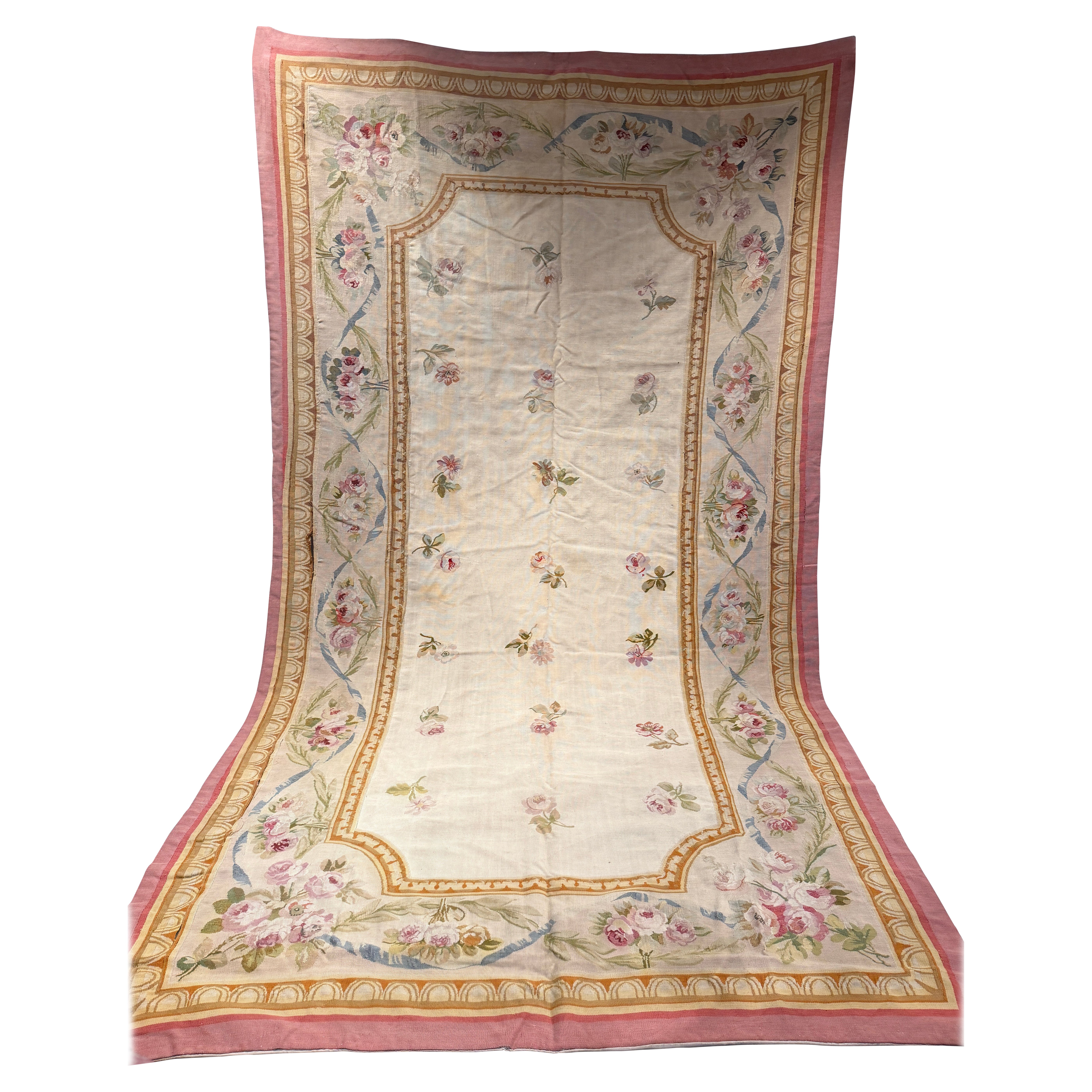 Tapis ancien en tapisserie d
Aubusson, vers 1870
