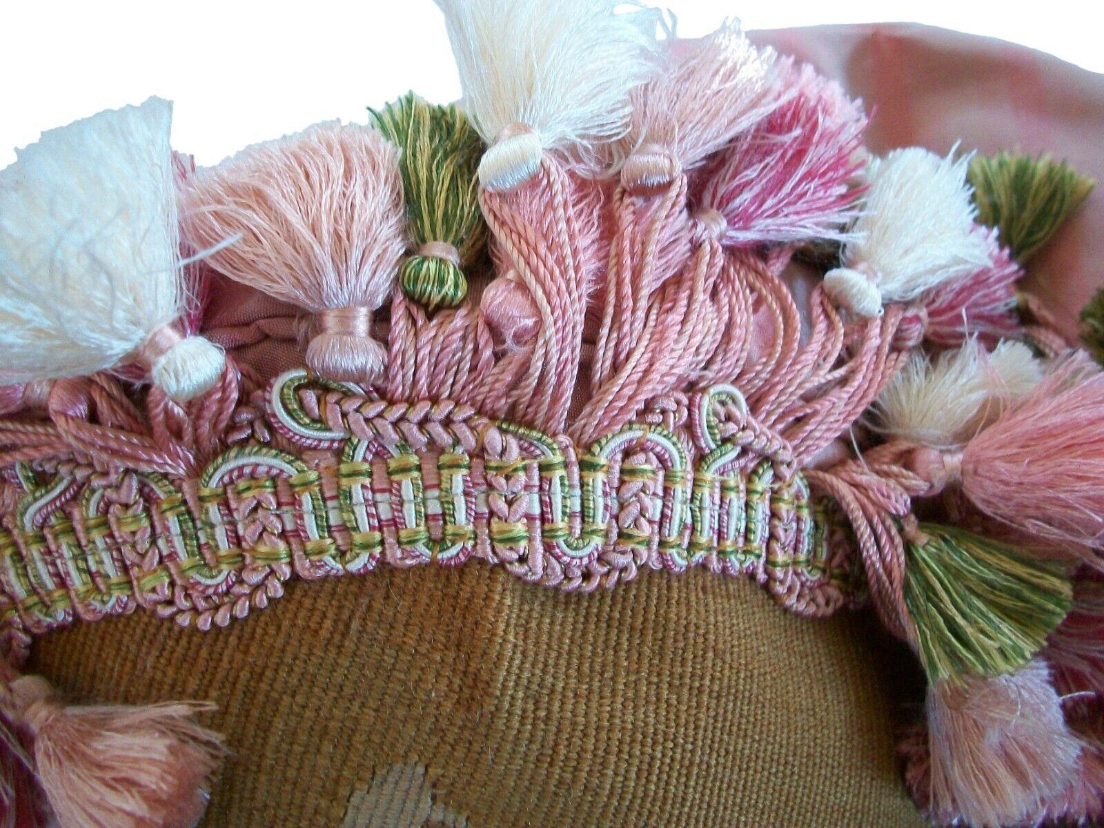Antique Aubusson Tapestry Pillow, Scalamandré Silk Back & Lee Jofa Silk Trim 3