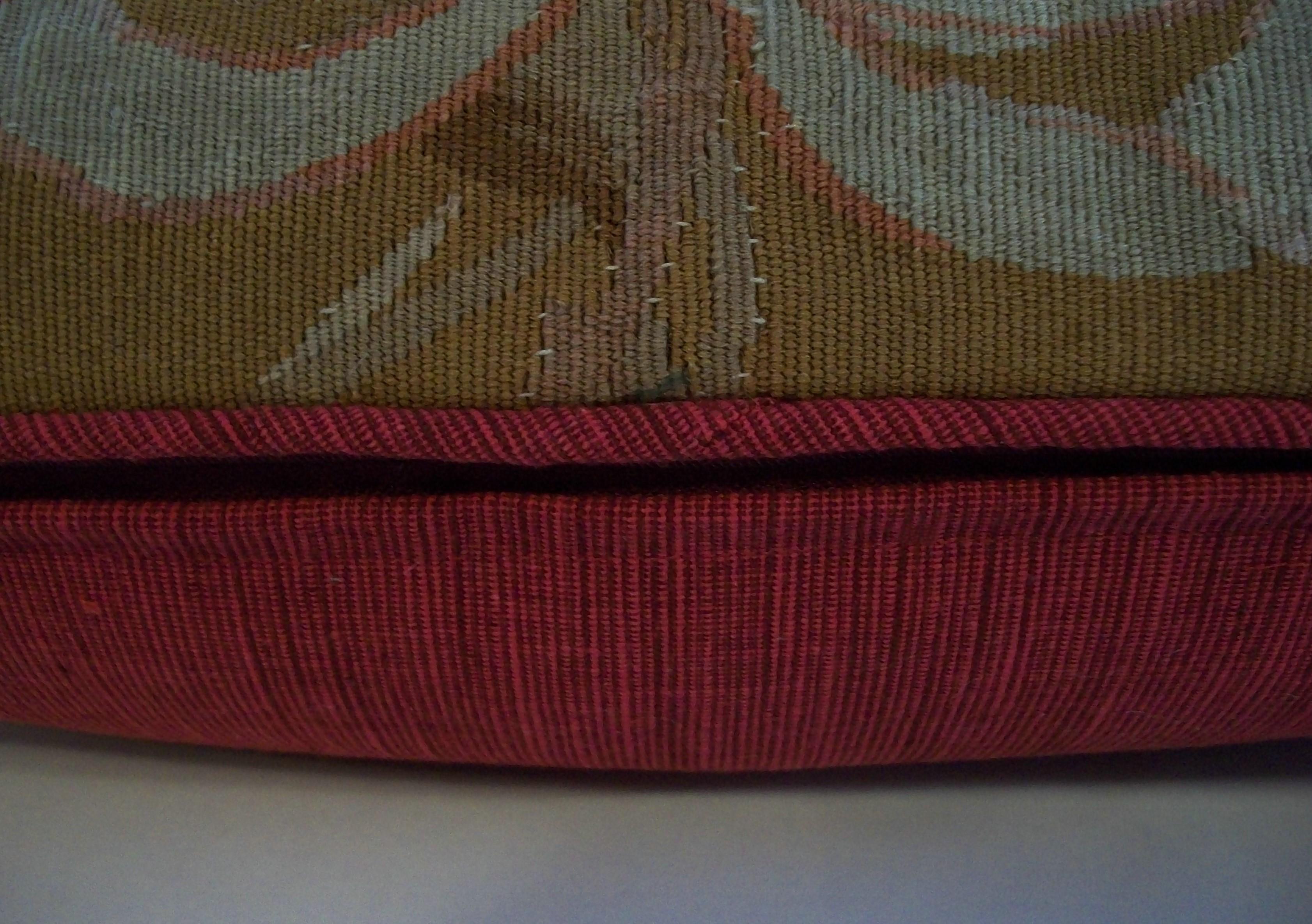 Antikes Aubusson-Wandteppich-Kissen aus Wolle und Seide – Frankreich – um 1890 im Angebot 7
