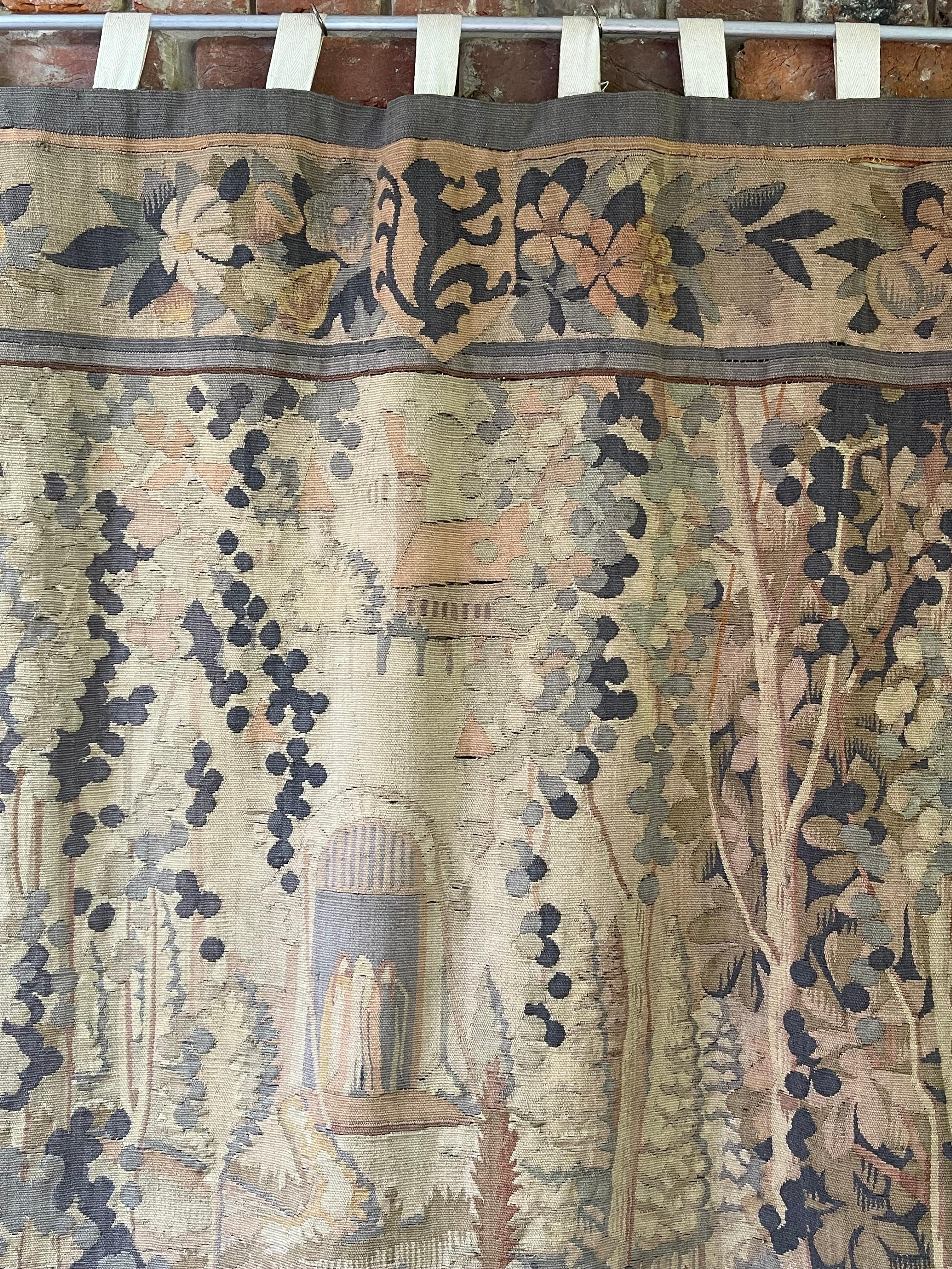 Antike Aubusson Wandteppich Wandbehang im Angebot 3
