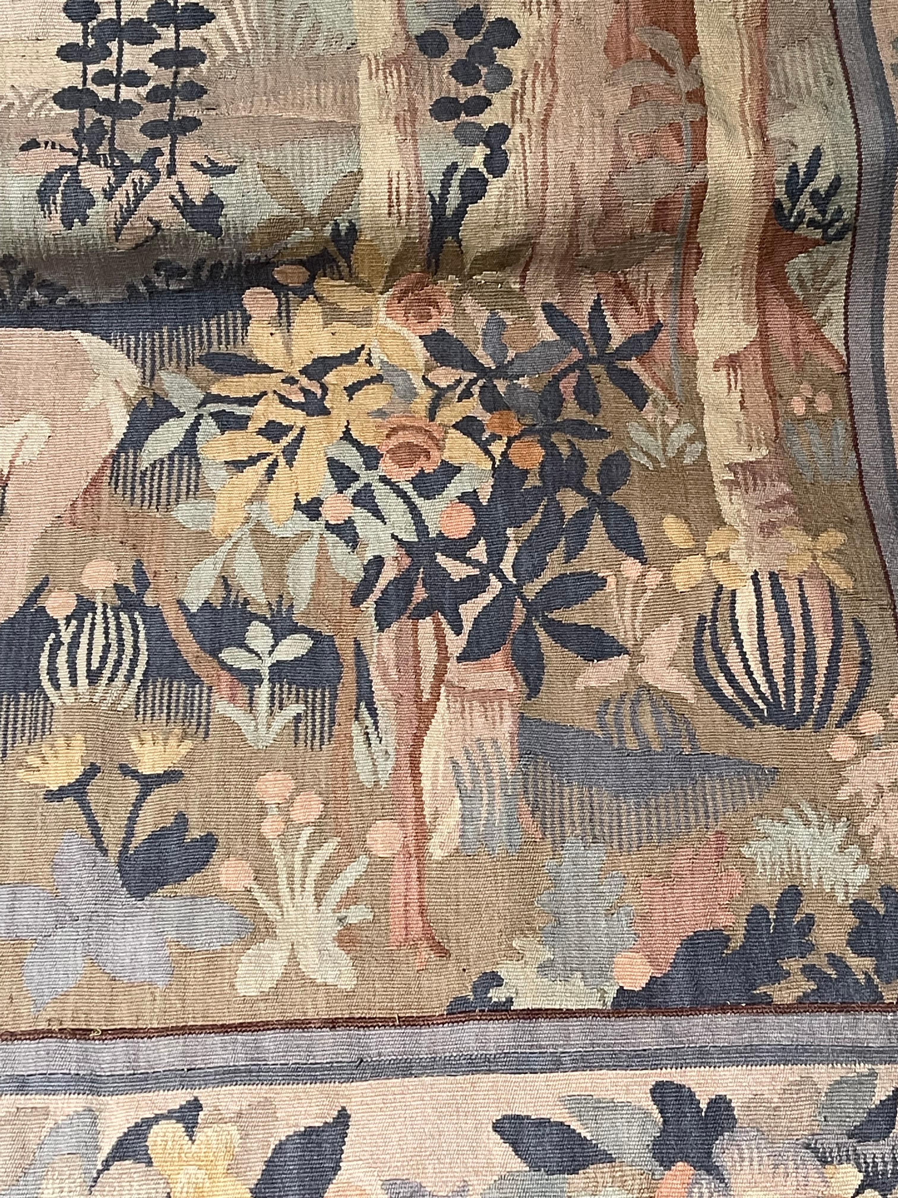 Antike Aubusson Wandteppich Wandbehang im Angebot 8