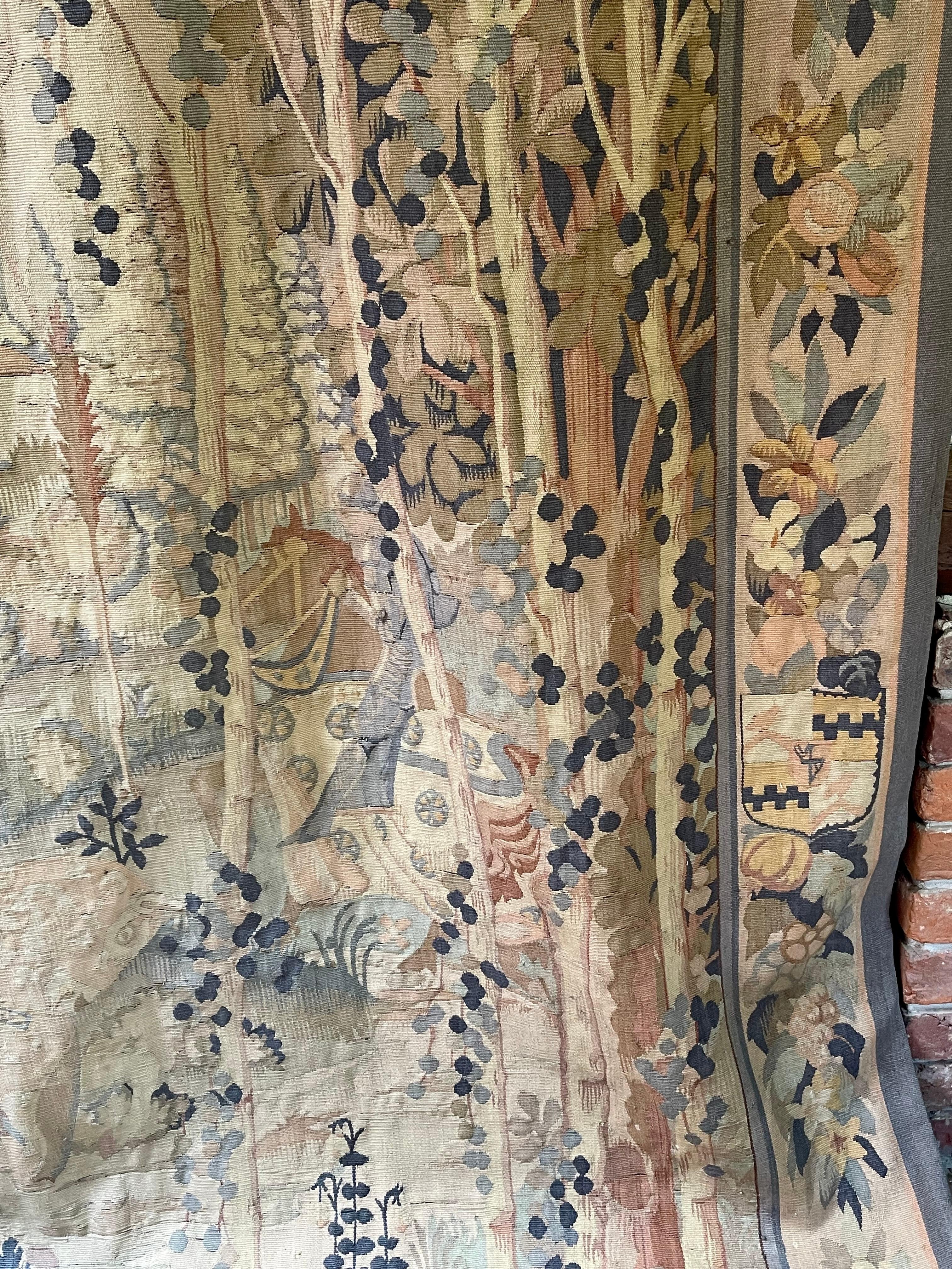 Antike Aubusson Wandteppich Wandbehang im Angebot 1