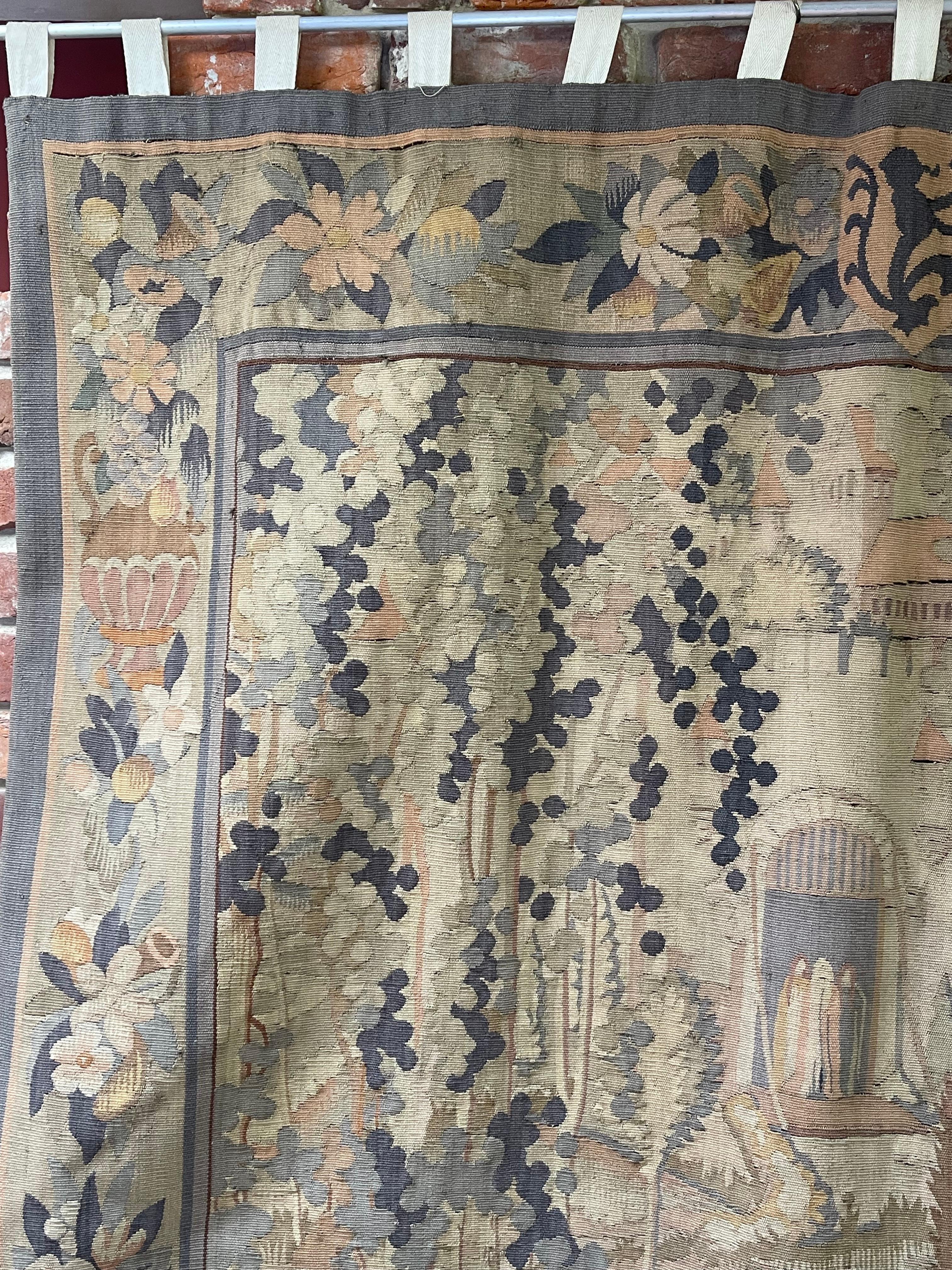 Antike Aubusson Wandteppich Wandbehang im Angebot 2