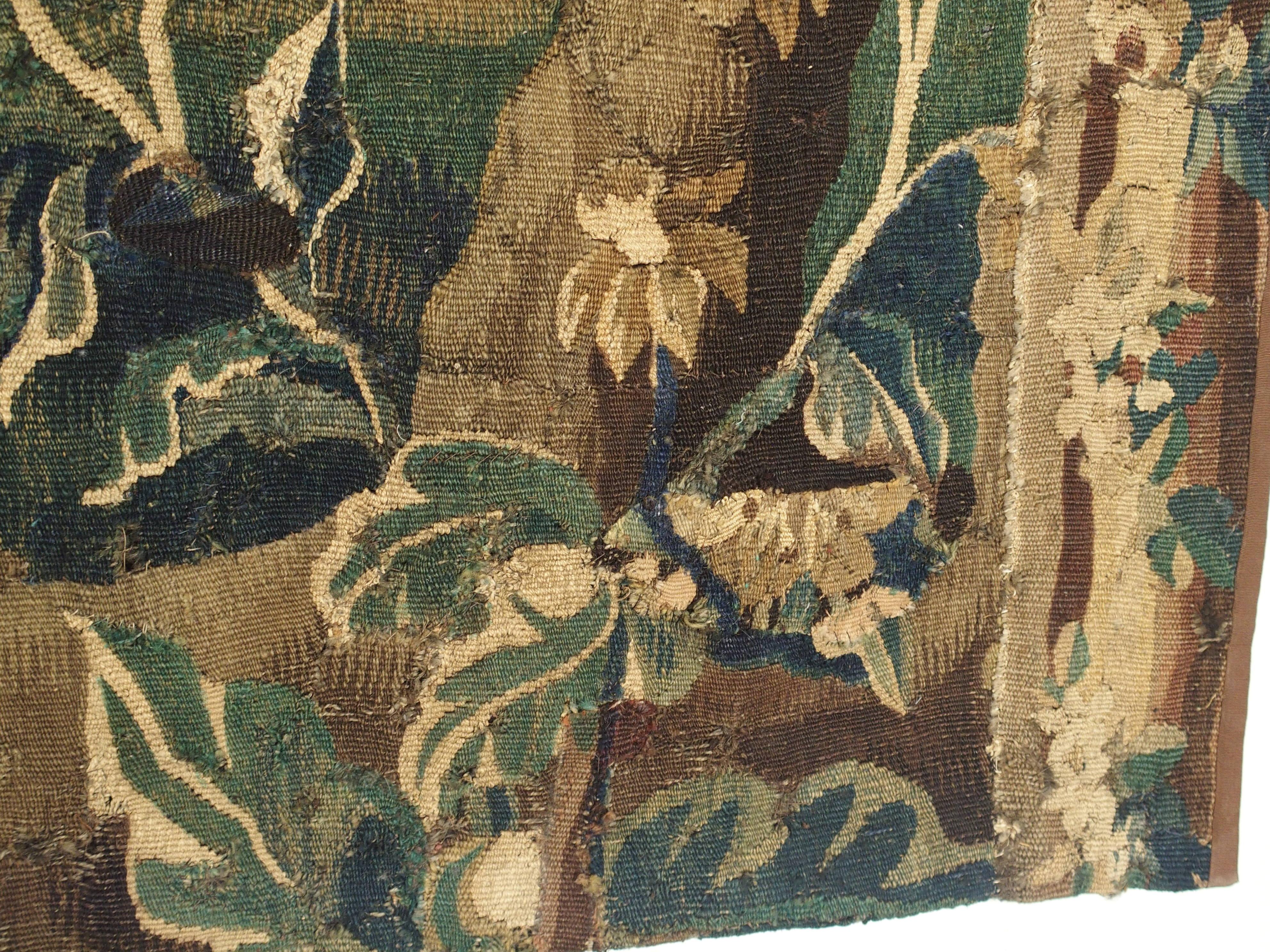 Antique Aubusson Verdure Tapestry Fragment 2