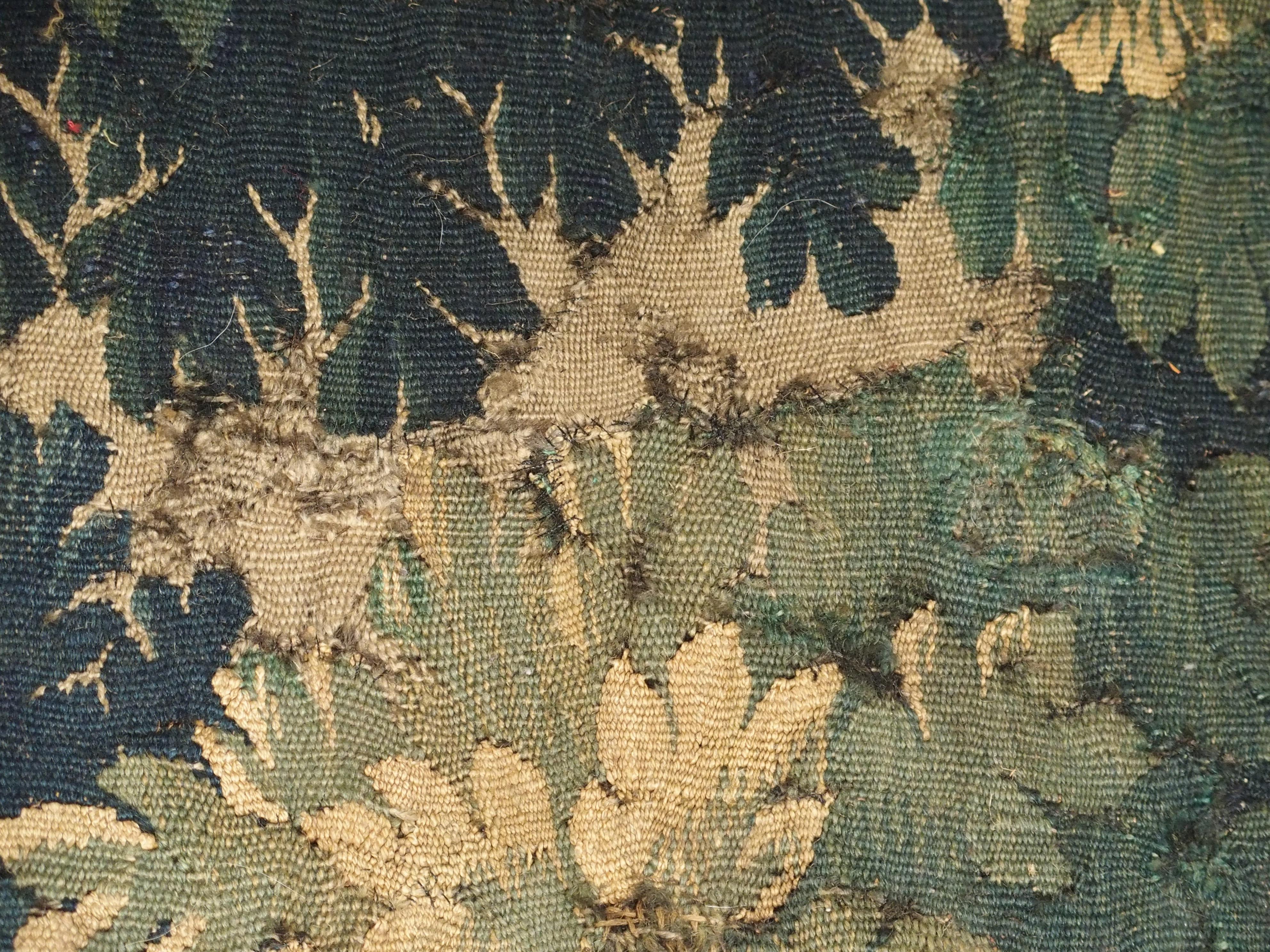 Antique Aubusson Verdure Tapestry Fragment 3