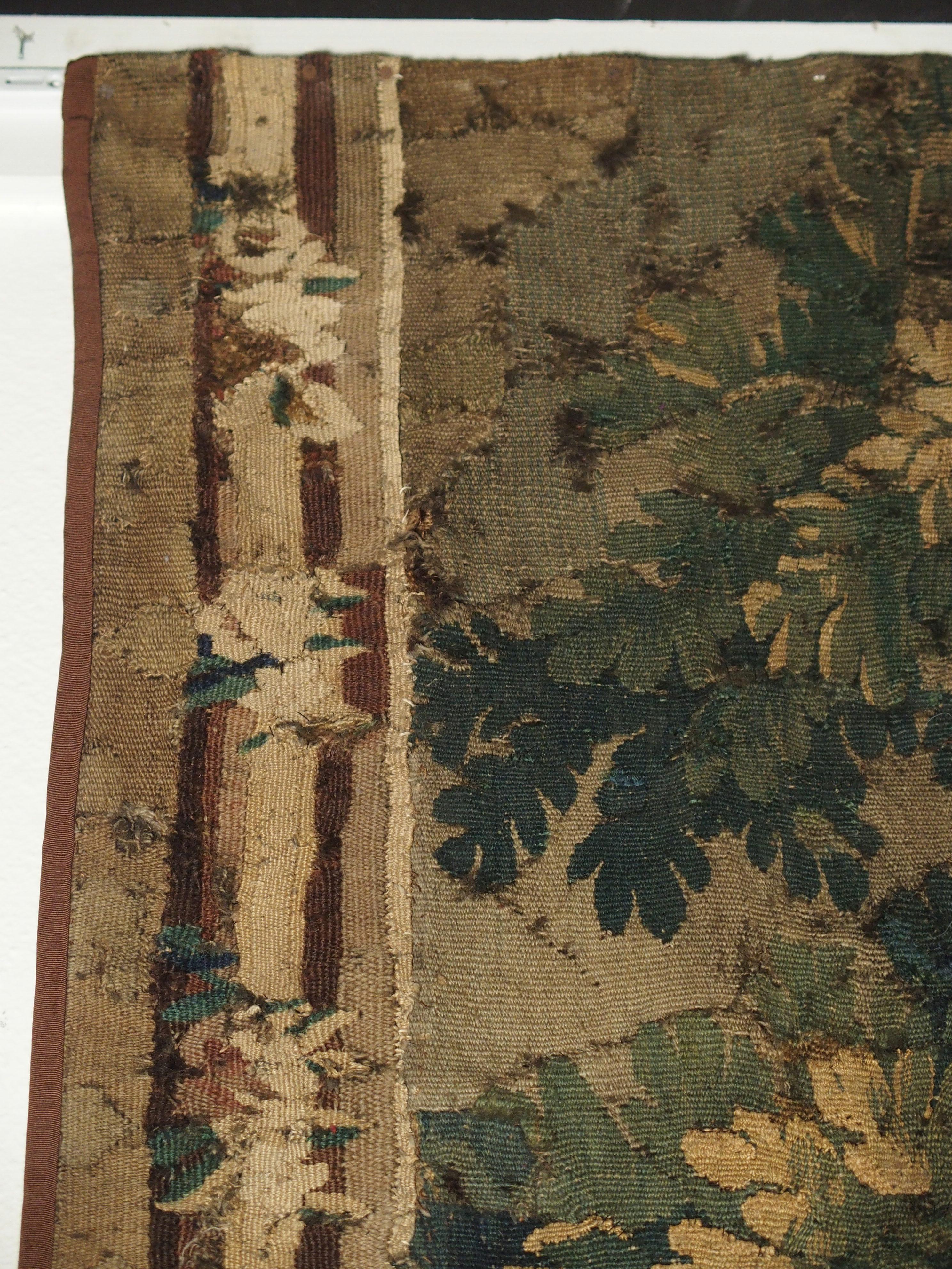 Antique Aubusson Verdure Tapestry Fragment 5