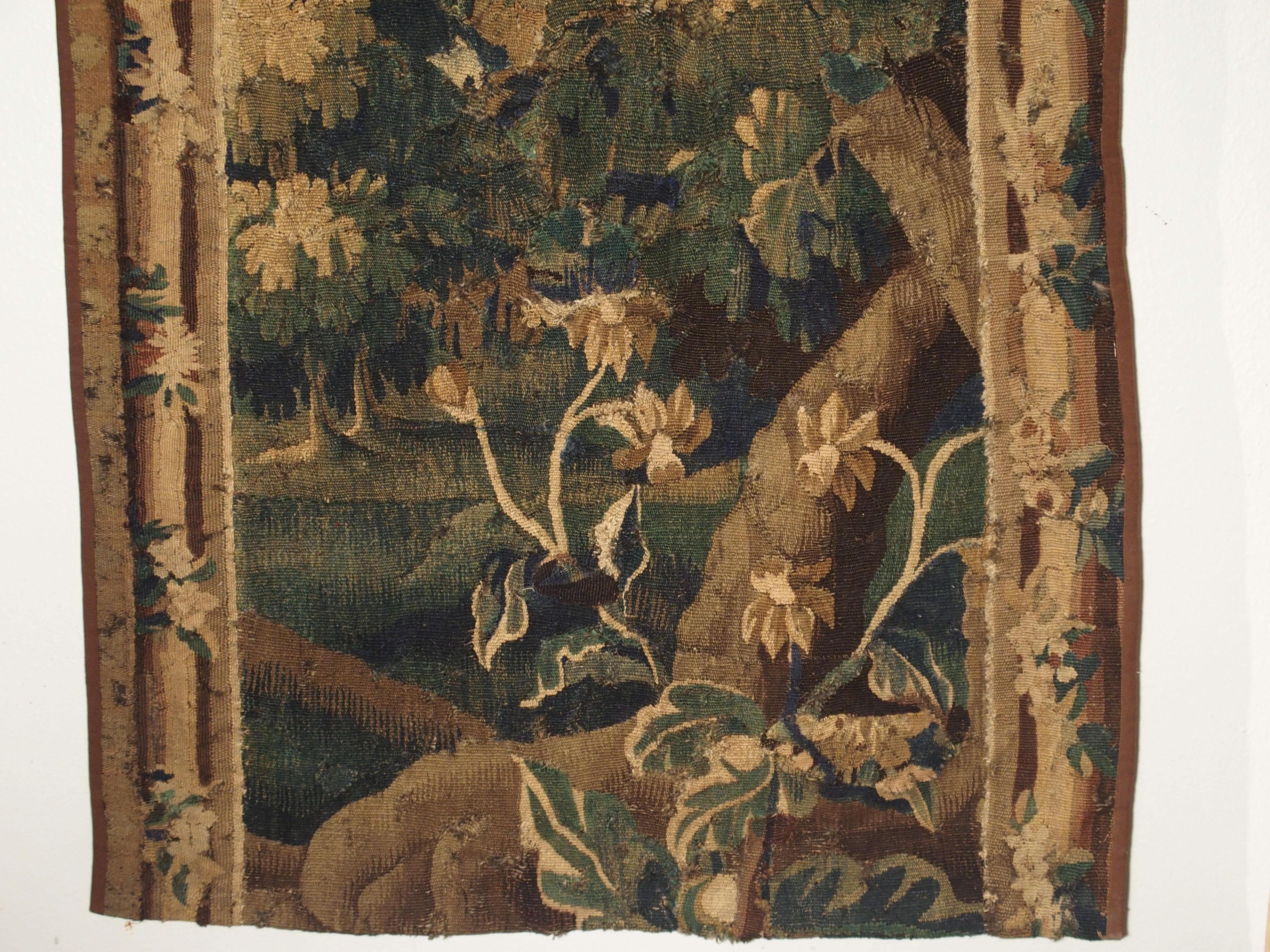18th Century and Earlier Antique Aubusson Verdure Tapestry Fragment