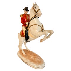 Antique Augarten Wien Porcelain Sculpture of Horse & Rider