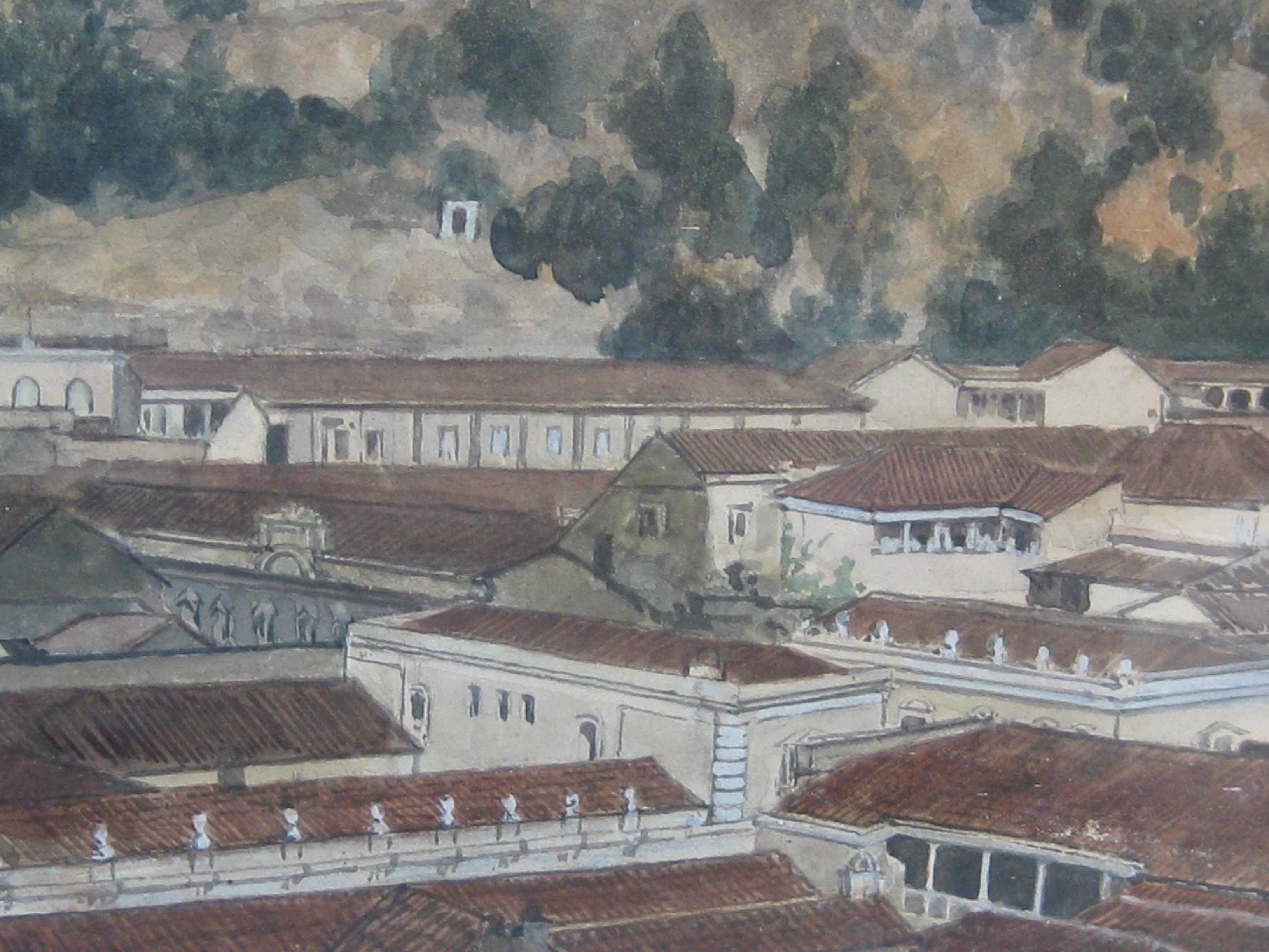 Ancienne peinture à l'aquarelle du château Chapultepec de Mexico d'August Lohr, listée ! en vente 5