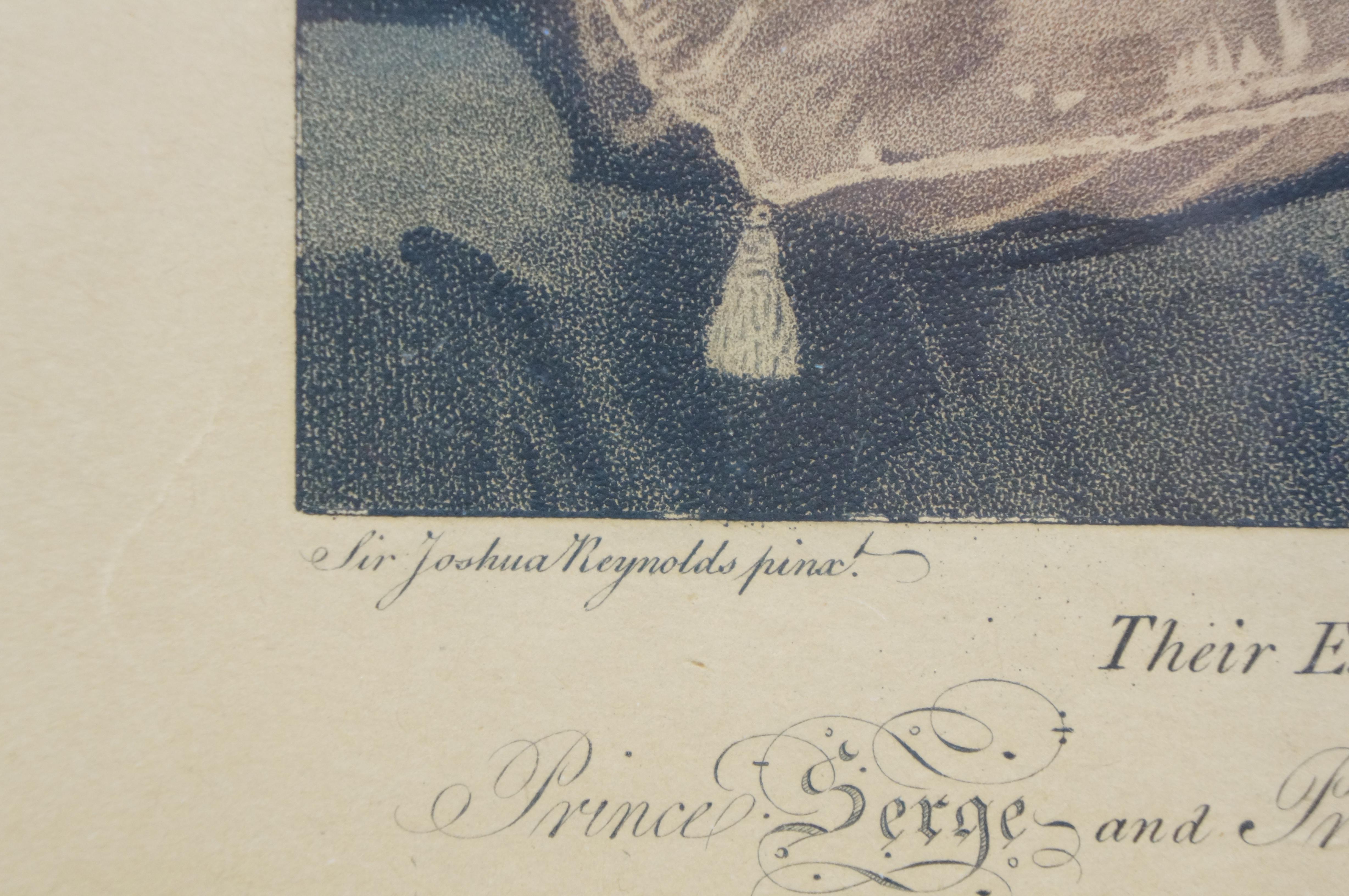 Incisione antica alla Auquatint Principe Serge Gagarin Principessa Barbara Figlio Nicholas in vendita 3