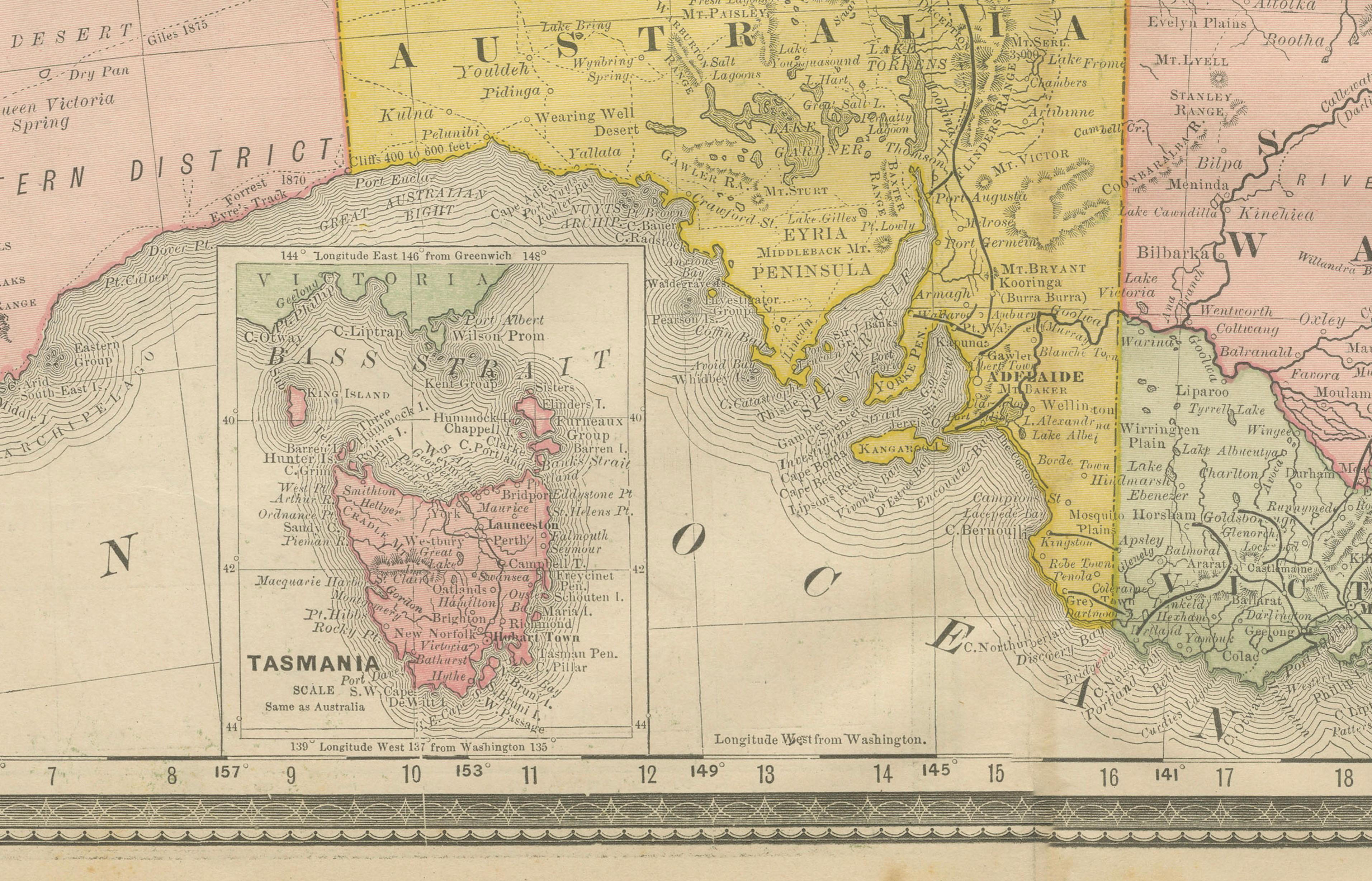 Antique Australia & New Zealand Map Wall Art – Rand McNally Atlas, c.1888