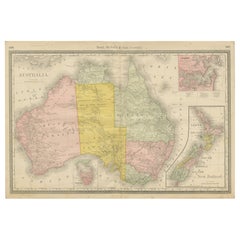 Antique Australia 
New Zealand Map Wall Art – Rand McNally Atlas, c.1888