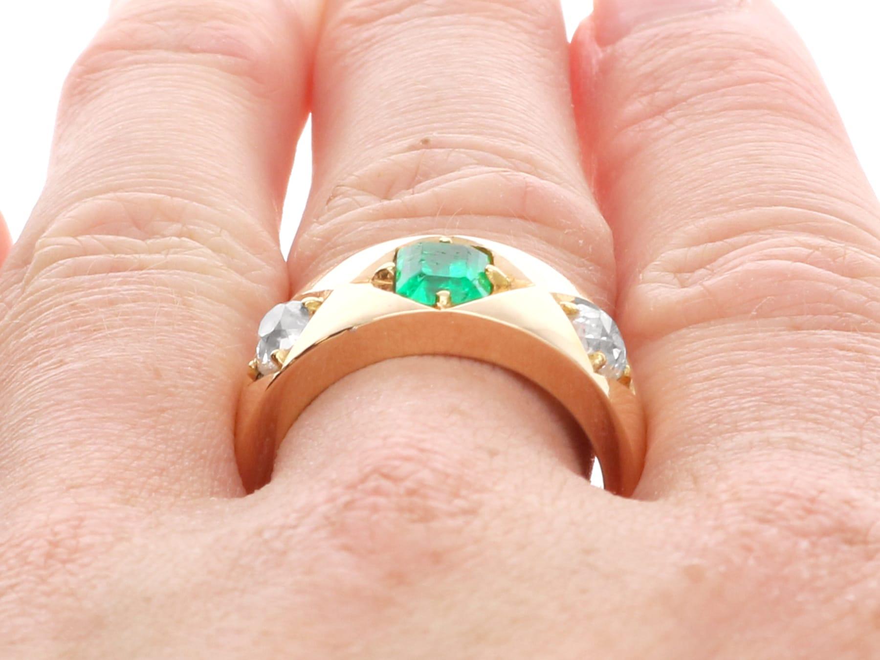 Anello antico australiano con smeraldo da 0,80 carati e diamante da 0,97 carati in oro giallo 18 carati in vendita 5