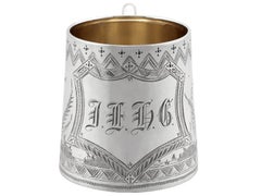 Ancienne tasse de baptême australienne en argent sterling Circa 1885