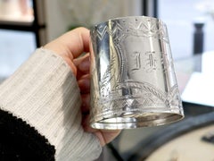 Antique Australian Sterling Silver Christening Mug Circa 1885