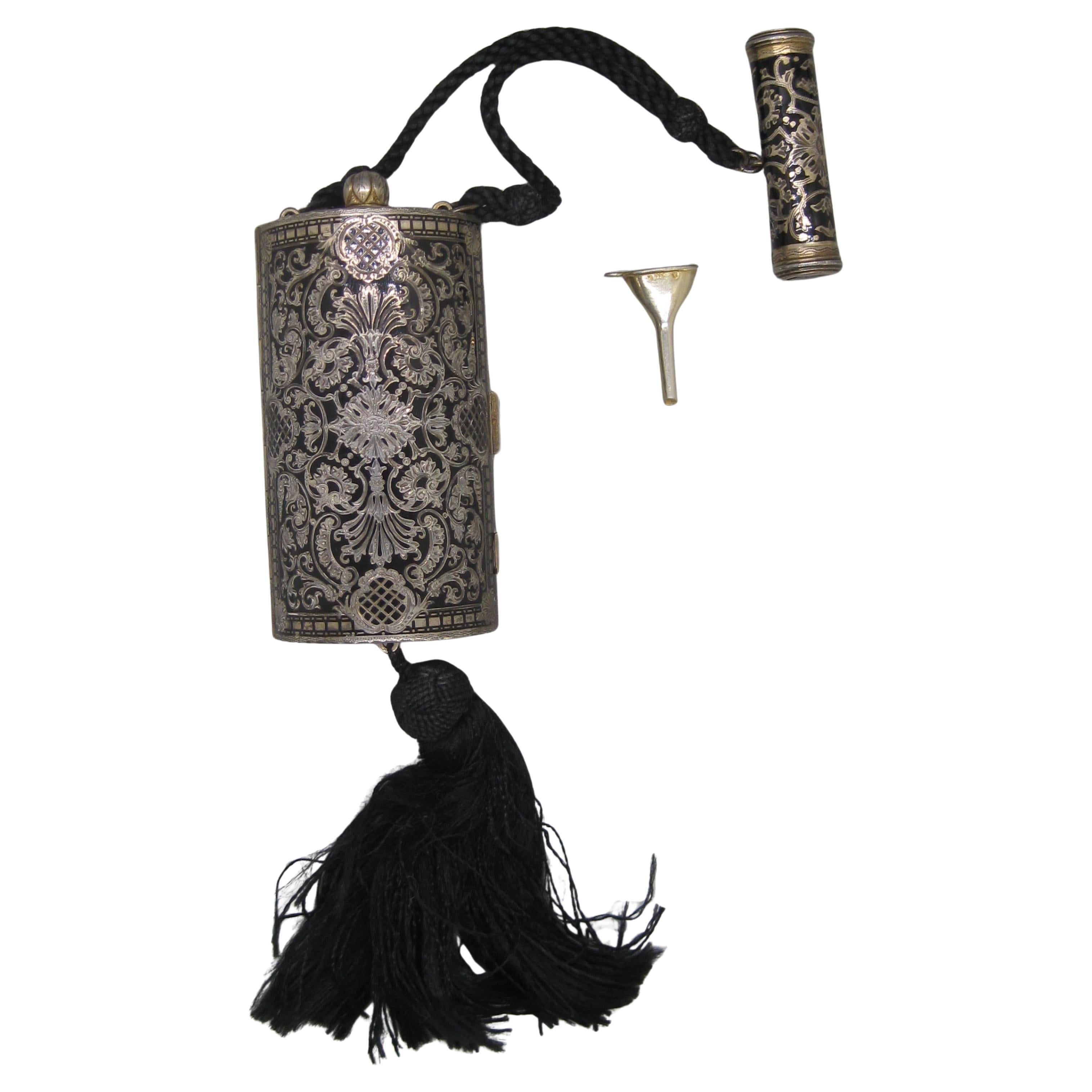 Antico Austria 935 Argento Smalto Vanity Profumo Minaudiere Porta sigarette