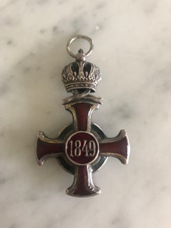Antique Austria-Hungary Merit Cross Crown Viribus Unitus Pendant