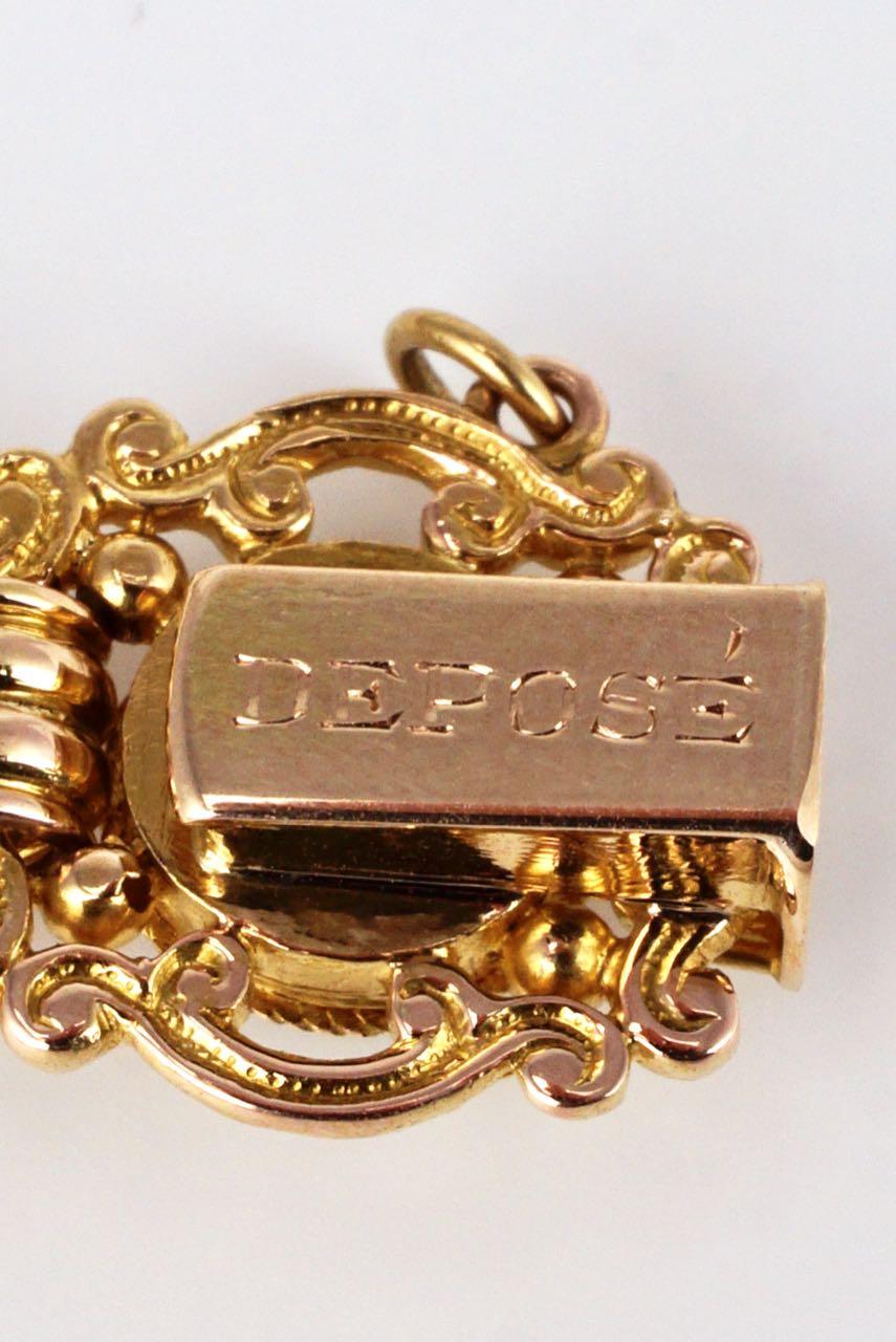 Antique Austrian 14 Karat Yellow Gold Essex Crystal Bracelet 2