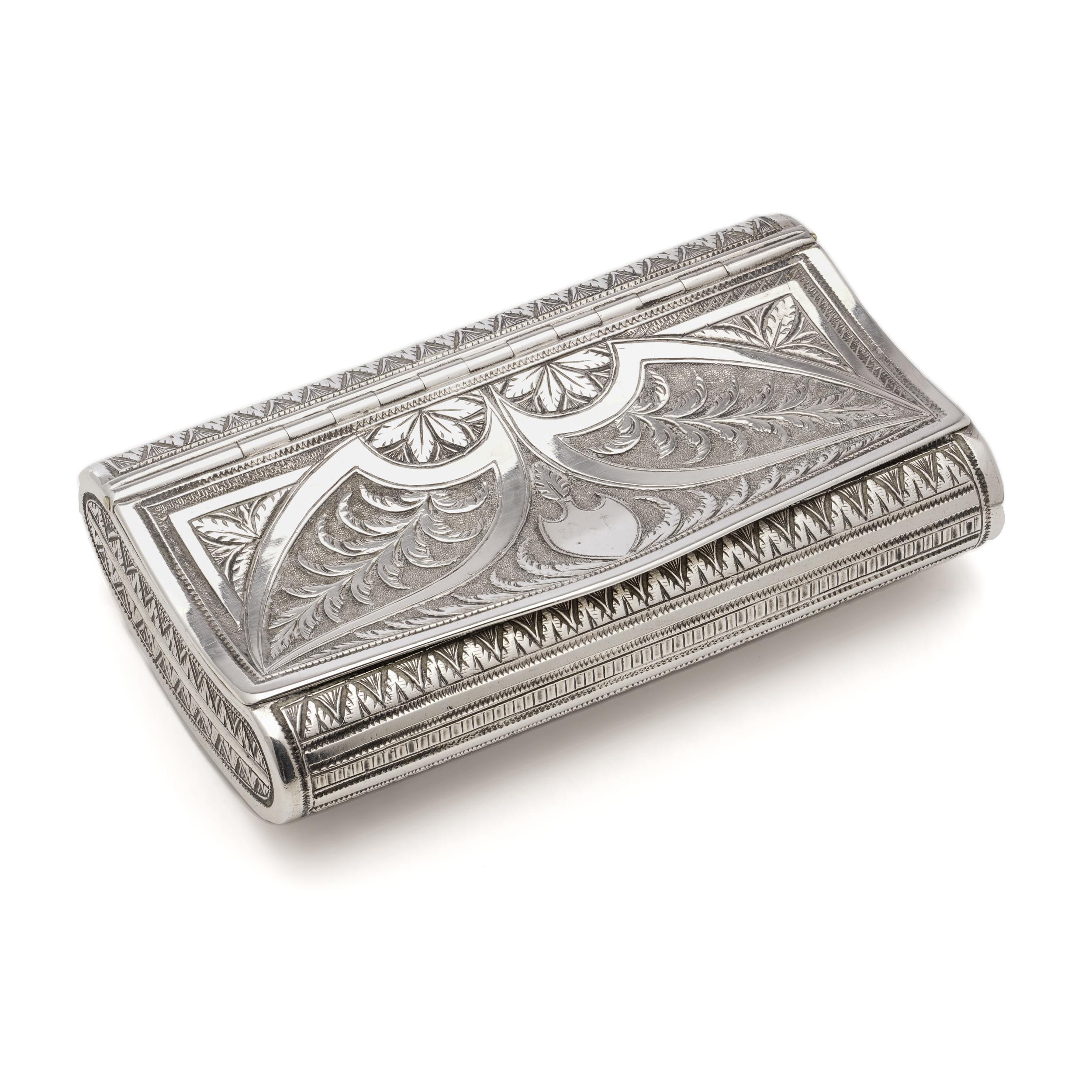 Antique Austrian 800. Silver Snuff Box with Floral Motifs For Sale at ...