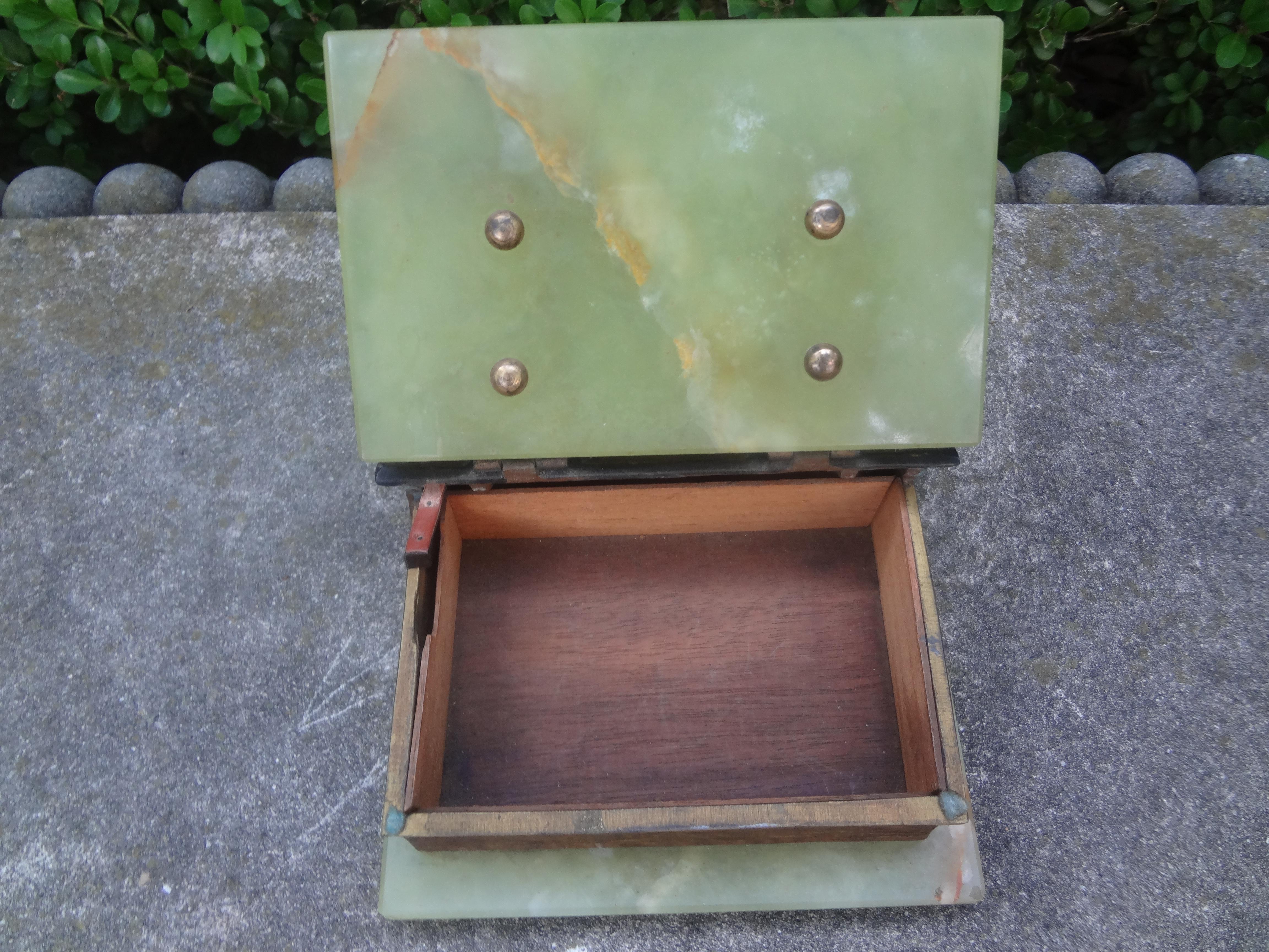 Antique Austrian Alabaster and Gilt Metal Book Box For Sale 1