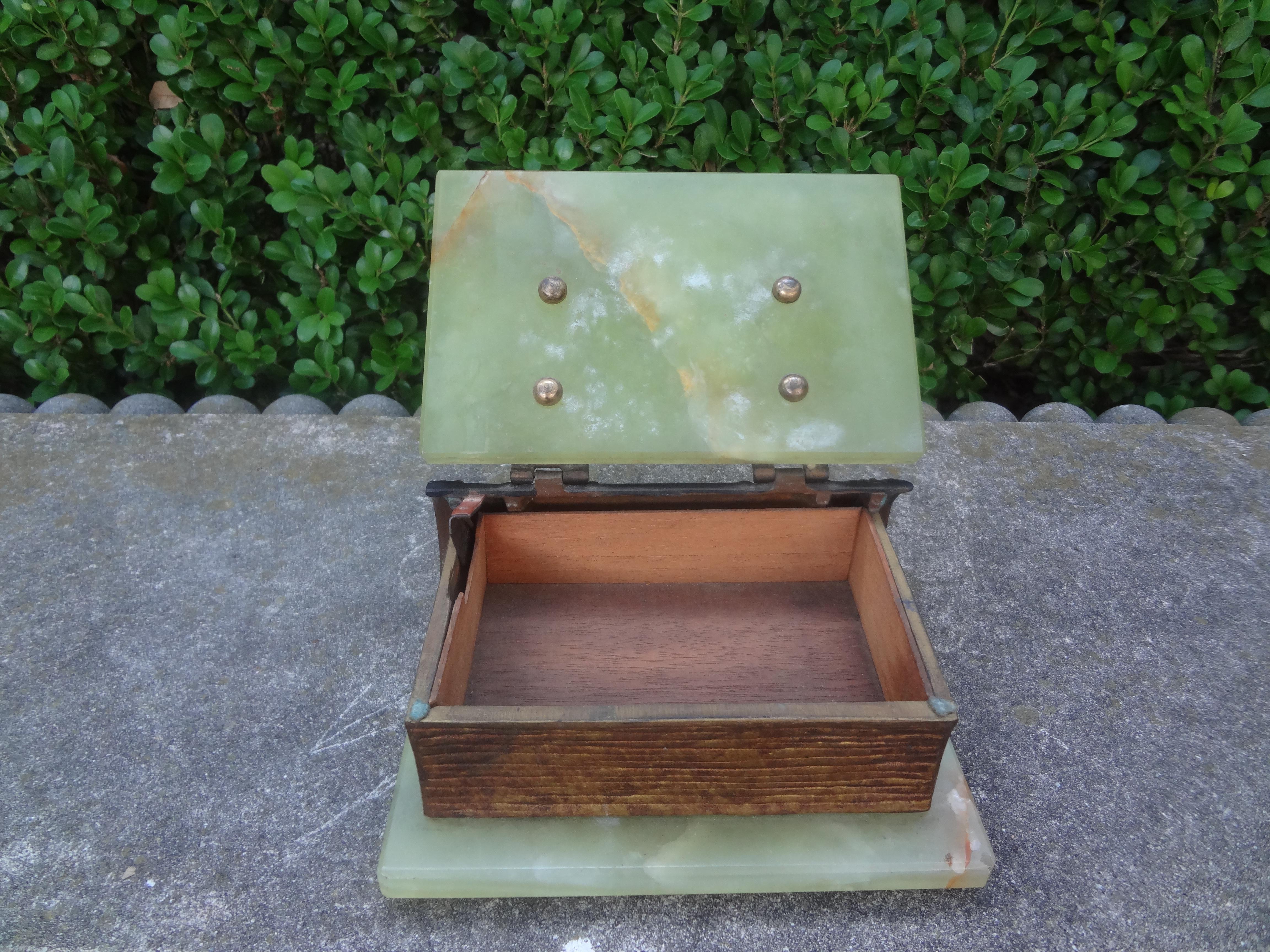 Antique Austrian Alabaster and Gilt Metal Book Box For Sale 3