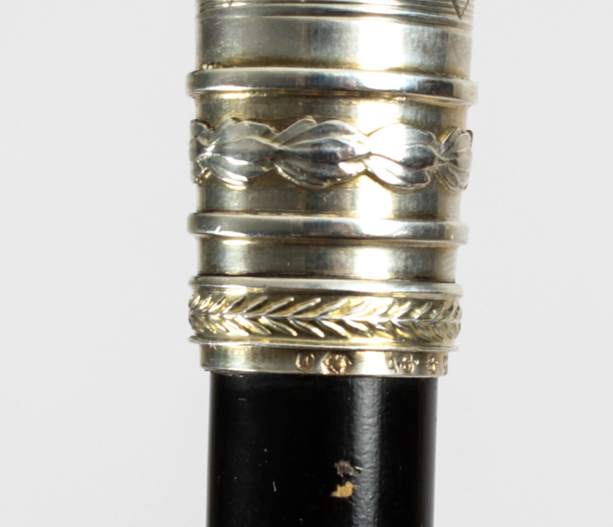 Antique Austrian Amethyst Sterling Silver Walking Stick Cane Adam Schied 1900 6
