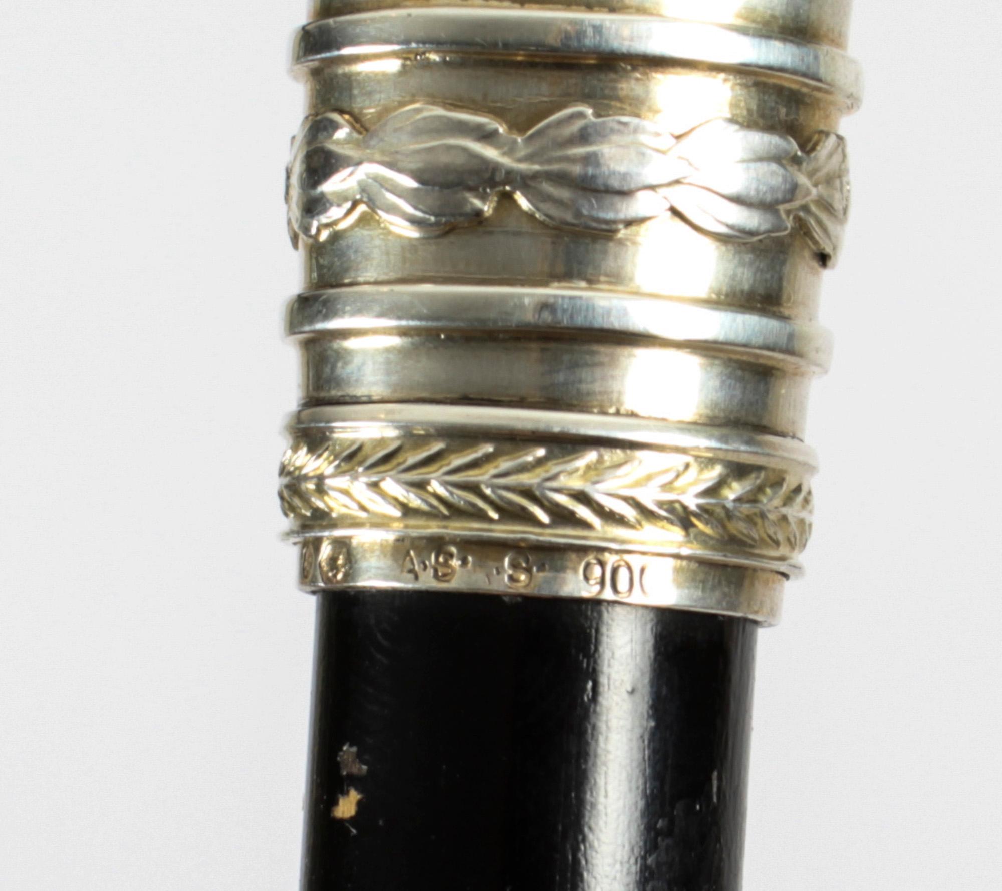 Antique Austrian Amethyst Sterling Silver Walking Stick Cane Adam Schied 1900 8